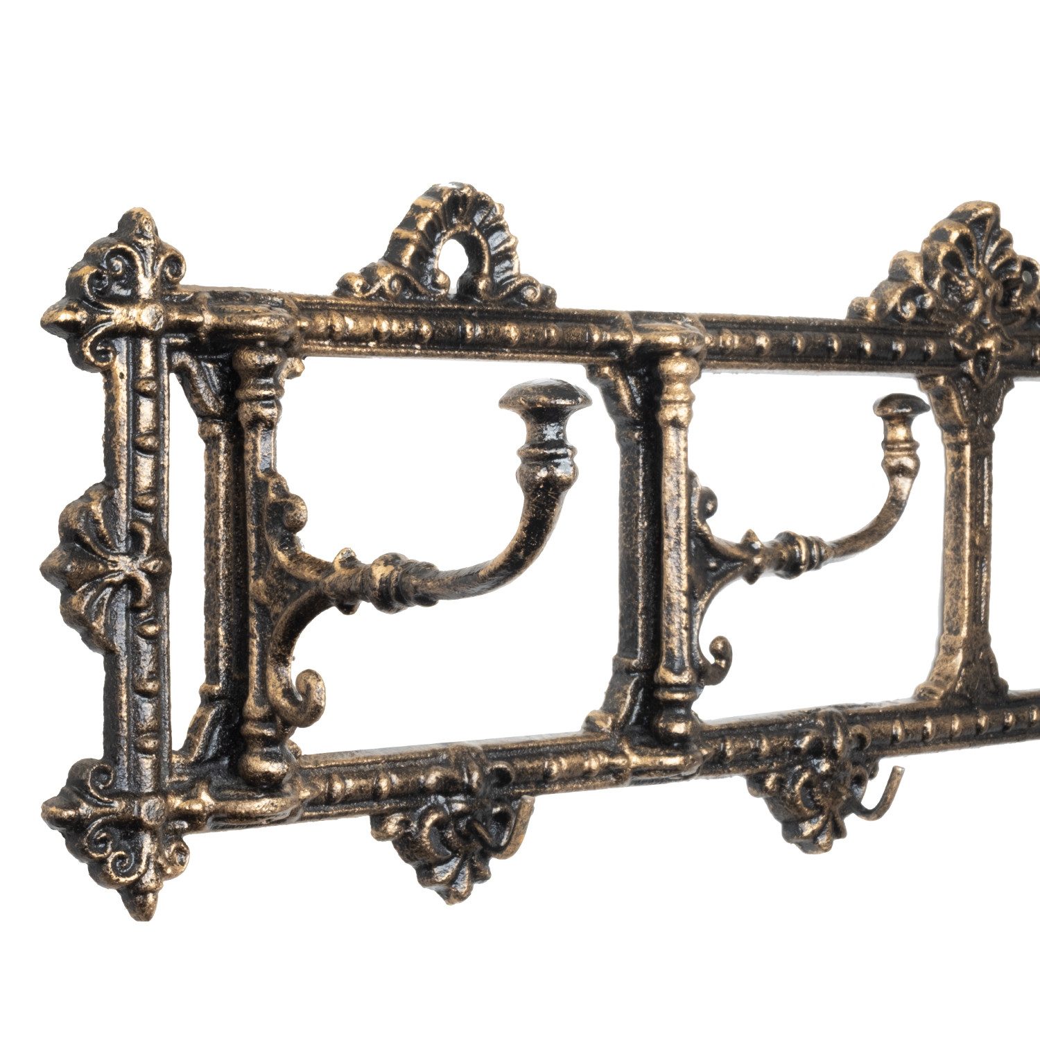 Moritz Wandgarderobe Garderobenleiste goldbraun, Hakenleiste Haken Kleiderhaken Garderobenhaken Vintage – Bild 3 von 5