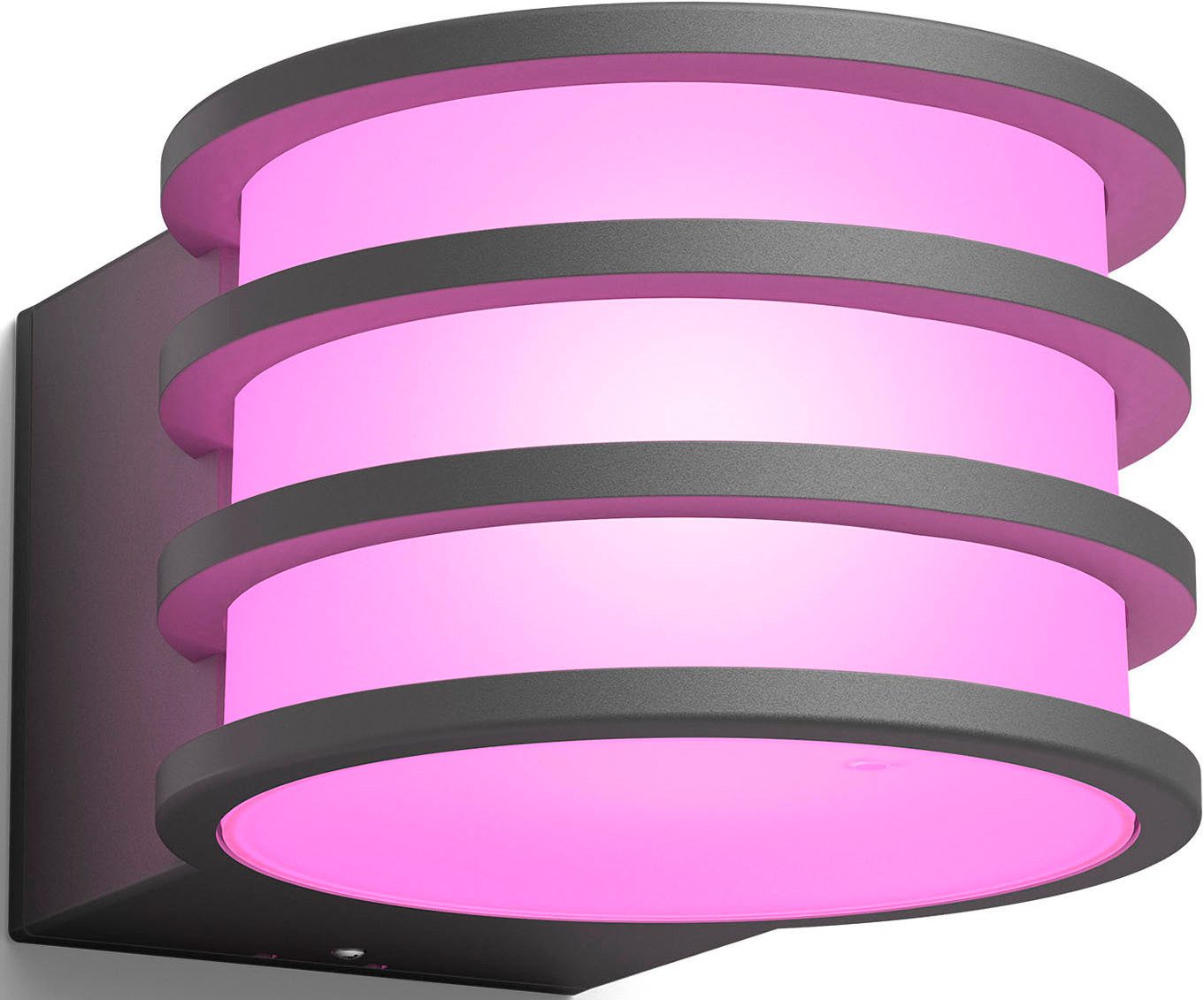 Philips Hue LED Außen-Wandleuchte Lucca White & Color Ambiance, Abschaltautomatik, Bluetooth, CCT - über Fernbedienung, Dimmer, Dimmfunktion, Einschlafhilfe, Farbsteuerung, Farbwechsel, Memoryfunktion, Nachtlichtfunktion, RGB, Smart Home, Tageslichtsensor, Timerfunktion, dimmbar über Fernbedienung, mehrere Helligkeitsstufen, LED fest integriert, Farbwechsler, dimmbar, 1100 Lumen, Smart-Home fähig, steuerbar per App, IP44