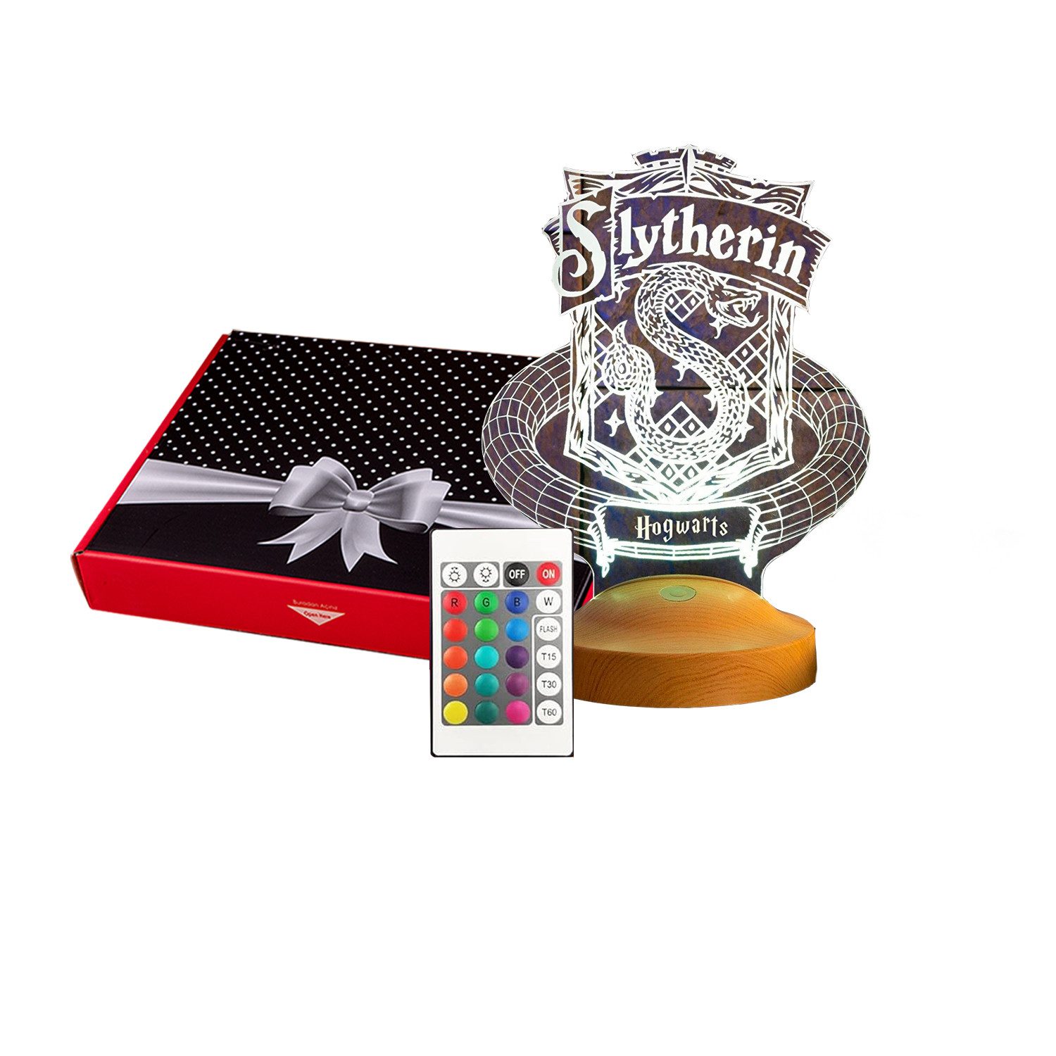 Geschenkelampe LED Nachttischlampe Slytherin Hogwarts Harry Potter 3D Nacht günstig online kaufen