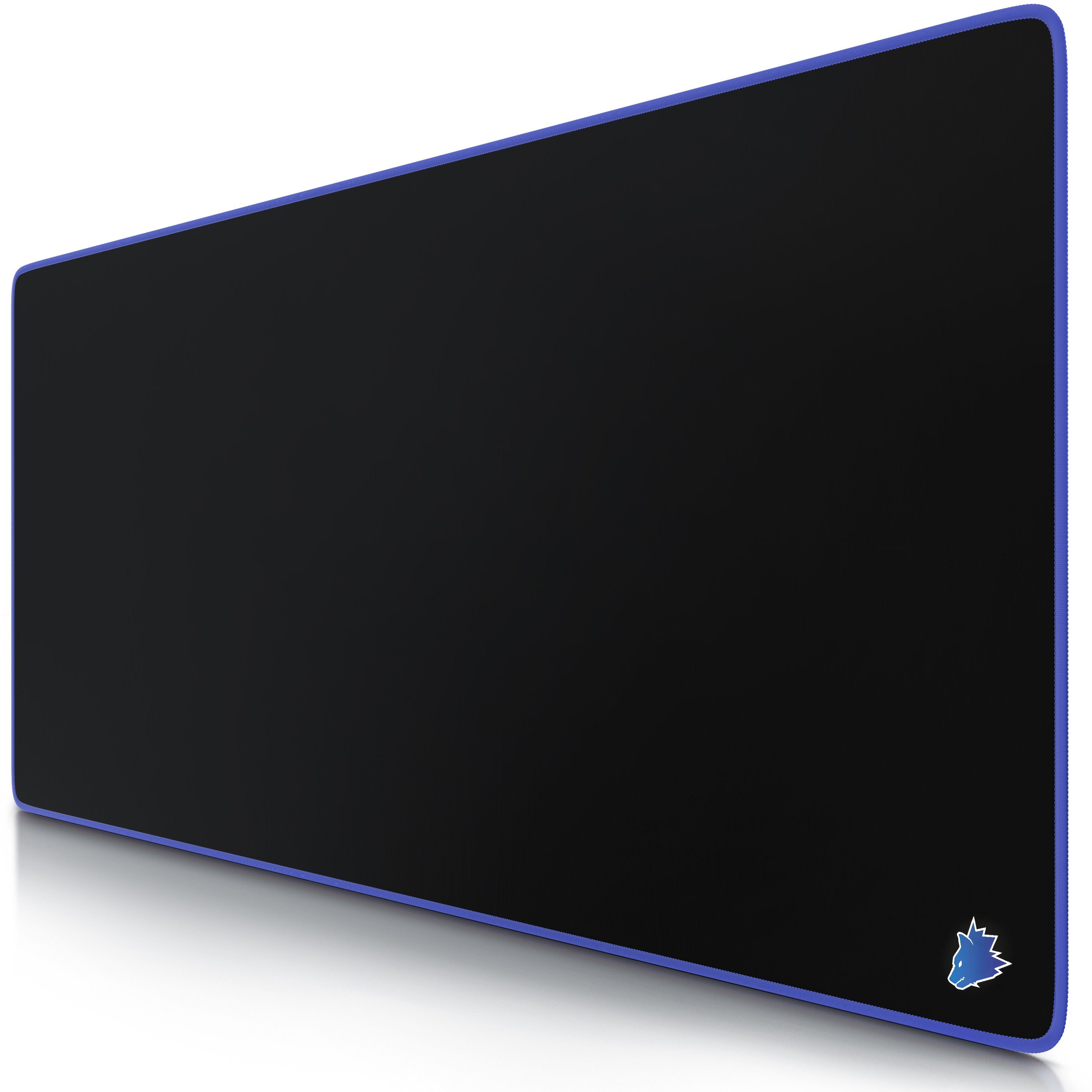 Titanwolf Gaming Mauspad XXL Speed Mousepad 900 x 400 x 3 mm, große Tischunterlage (1-St), rutschfest, abwaschbar, Geschwindigkeit & Präzision, Kopf blau