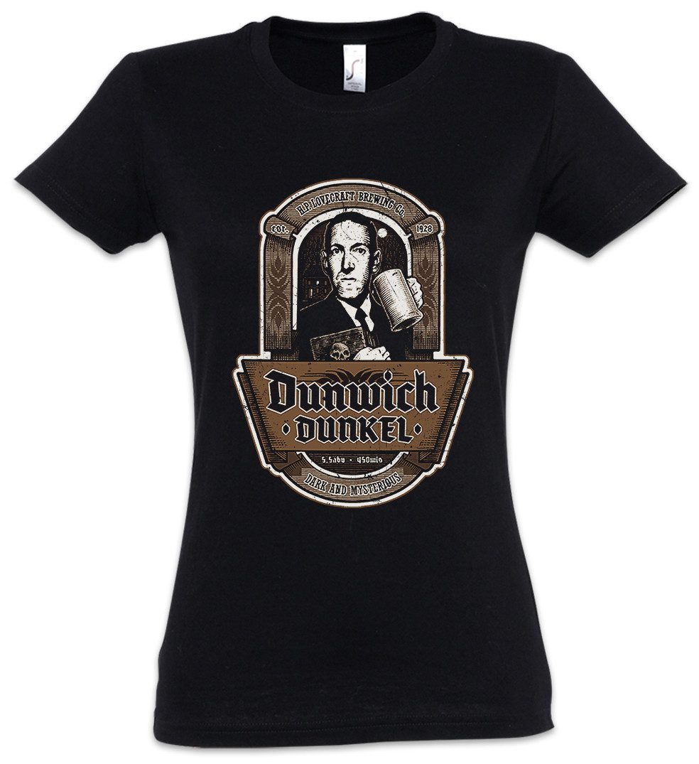 Urban Backwoods Print-Shirt Dunwich Dunkel Damen T-Shirt Lovecraft Miskatonic Beer Cthulhu Bier (1-tlg) Arkham Innsmouth Monster Call