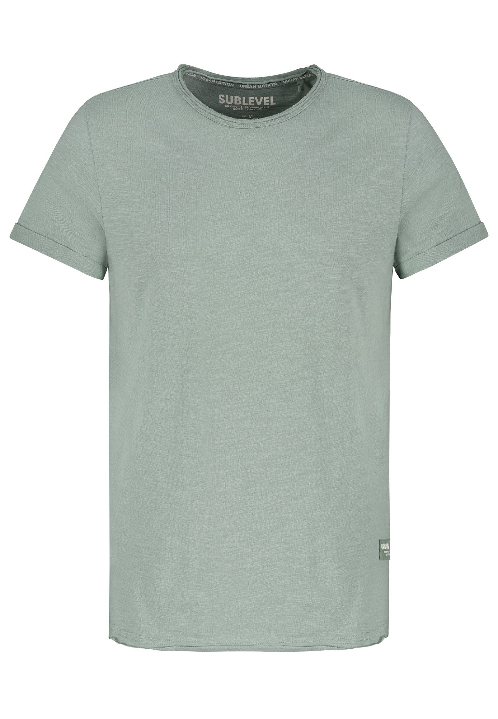 SUBLEVEL T-Shirt Kurzarm Rundhals Gerader Schnitt Einfarbig Minimalistisch für Herren (1-tlg) Baumwolle Normal Fit Rundhals Kurzarm Einfarbig atmungsaktiv