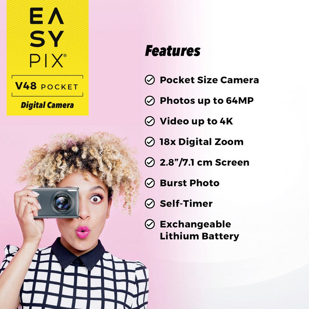 Easypix Easypix V48 Pocket Anthrazite Digitalkamera 8 Megapixel Anthrazit In Kompaktkamera