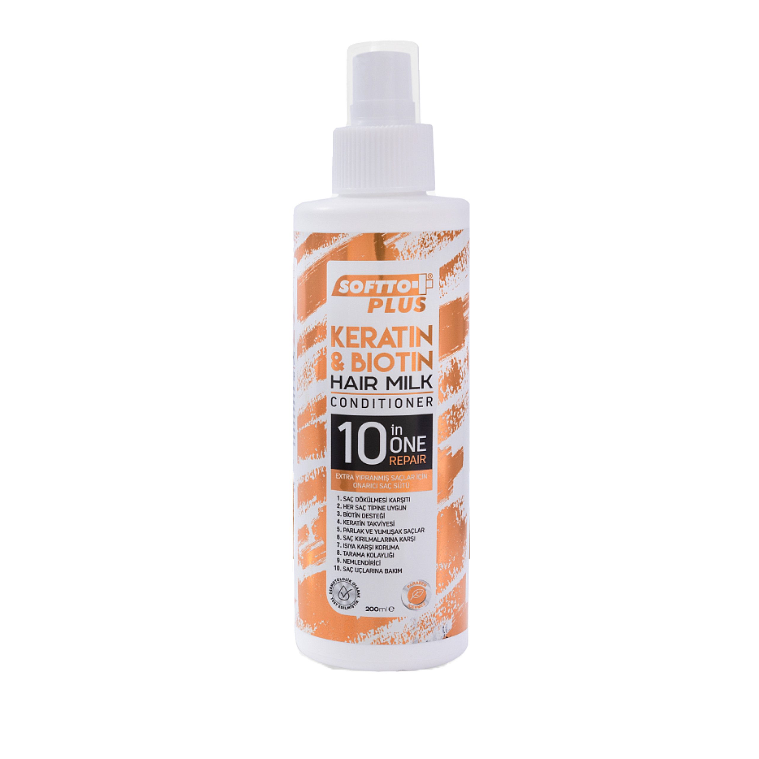 Softto Plus Haarspülung 10in1 Keratin & Biotin Conditioner Hair Milk- Pflege für Haarausfall