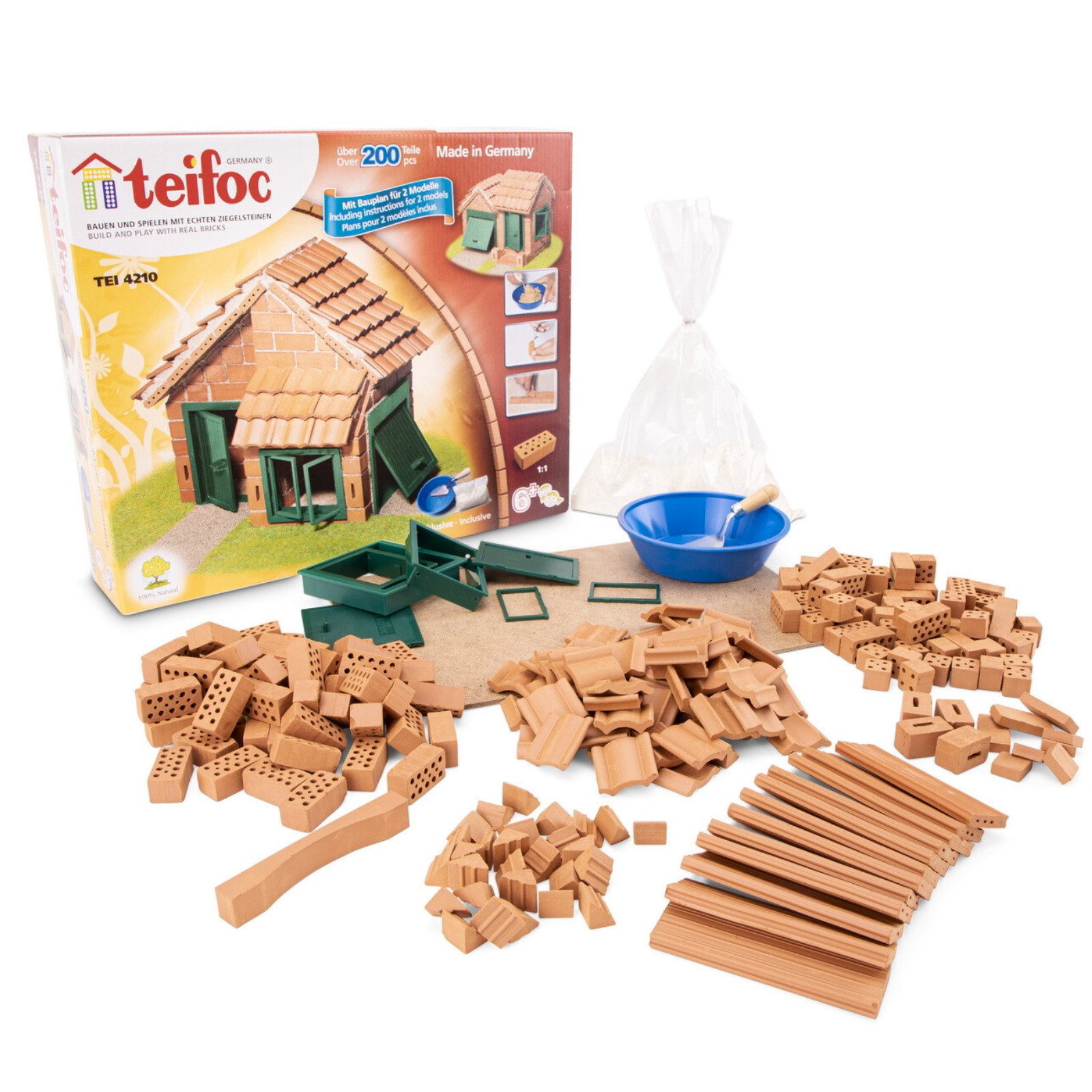 teifoc Haus mit Ziegeldach Каменный конструктор, (Bastelset, 200 St., Bausatz), Modellbausatz, Made in Germany