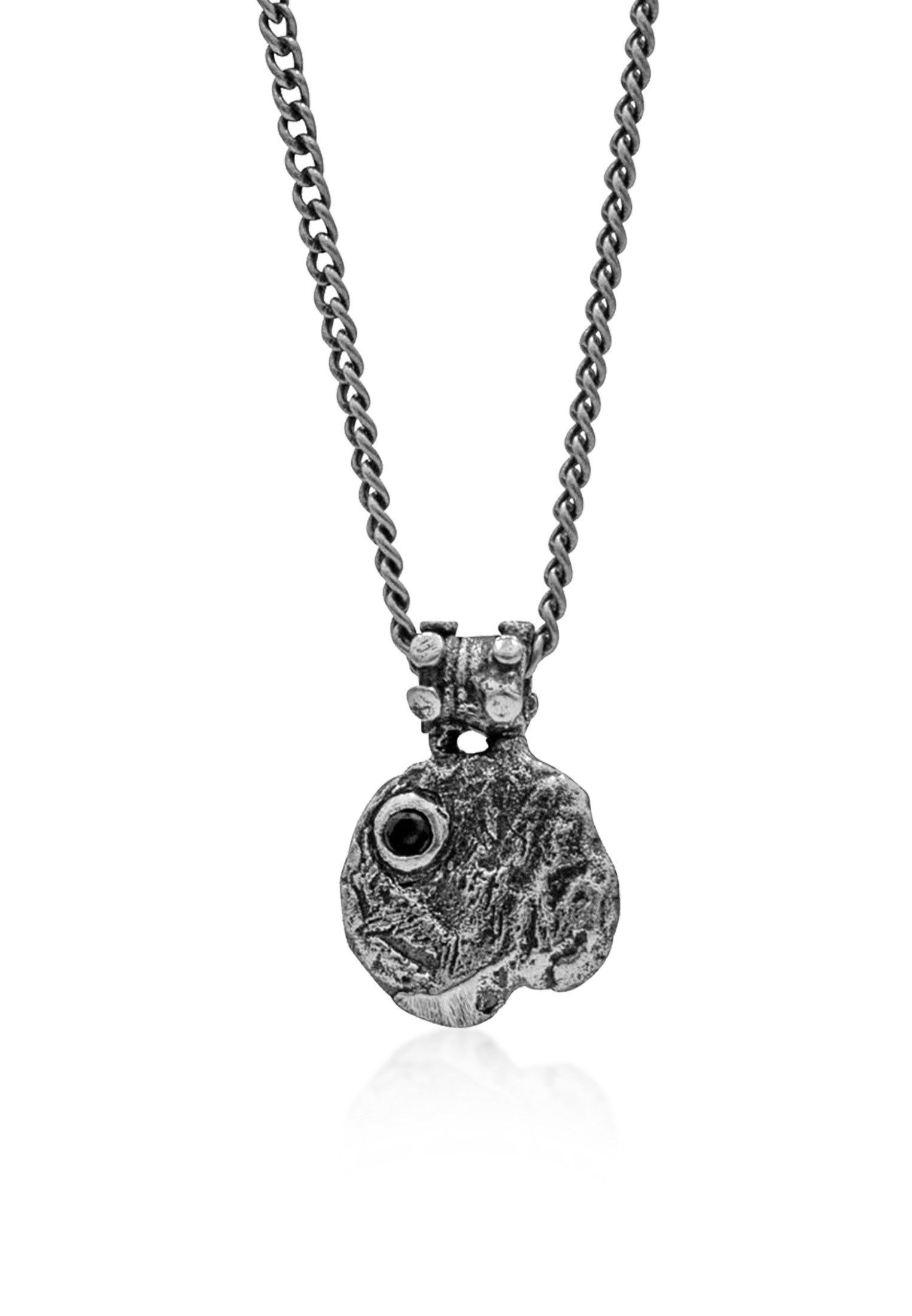 Kette mit Anhänger Zirkonia - Black Circle 925 Silber