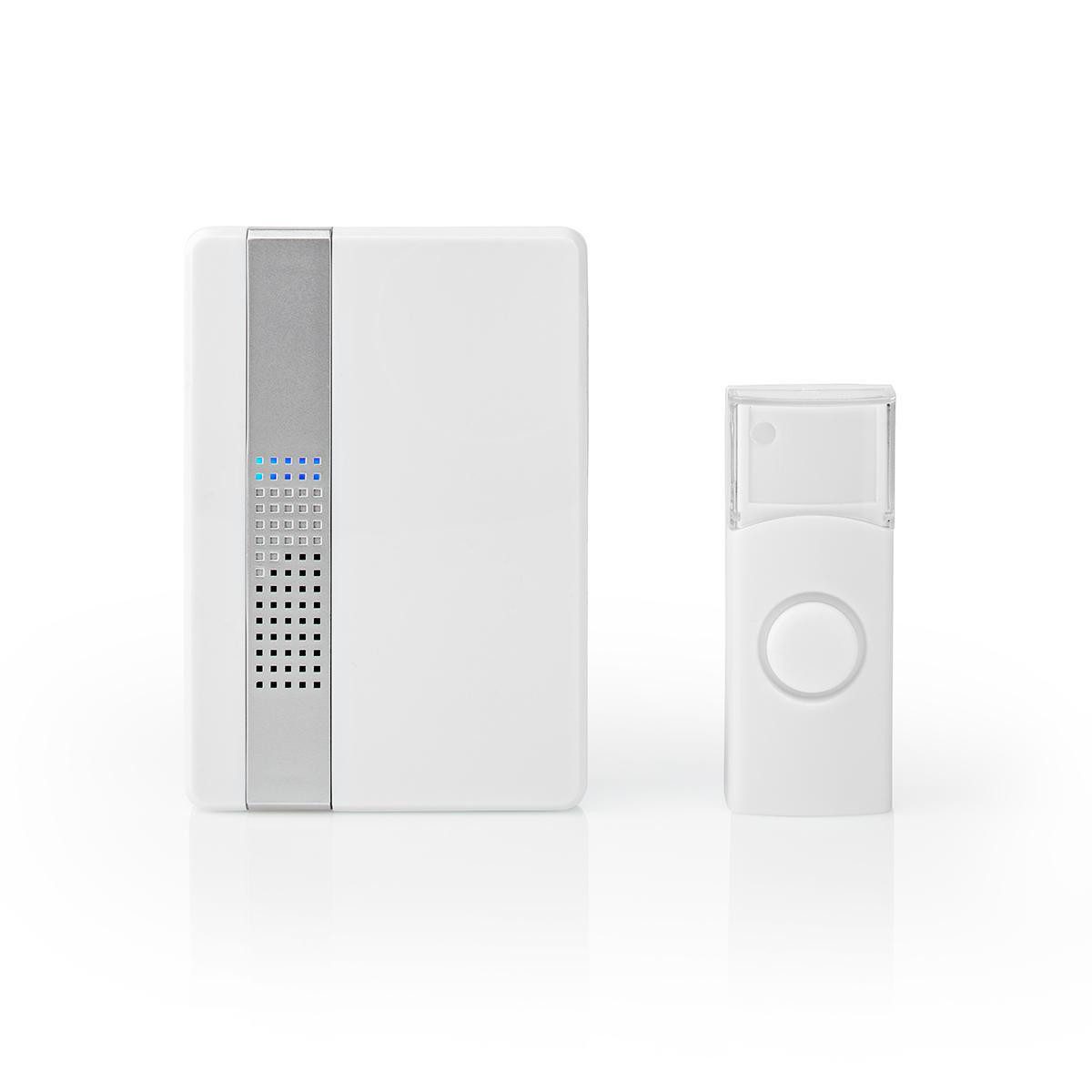 Nedis Smart Home Türklingel DOORB223CWT (1-tlg., Drahtlose Türklingel, Melodiewahl, Außenknopf für Türbereiche daheim)