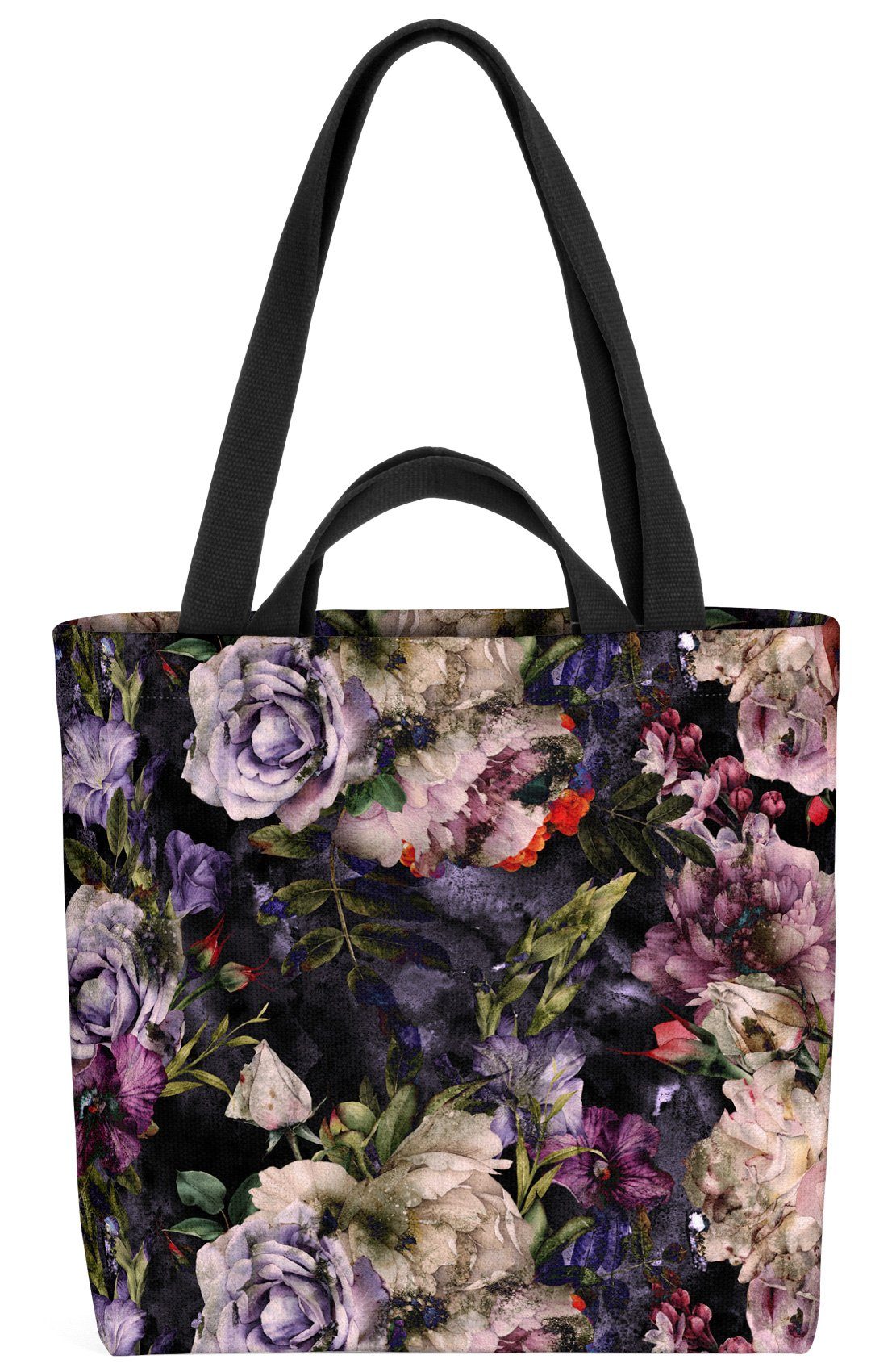 VOID Henkeltasche (1-tlg), Viktorianisches Blumendekor Blumen-Muster geblümt Pfingst-Rosen