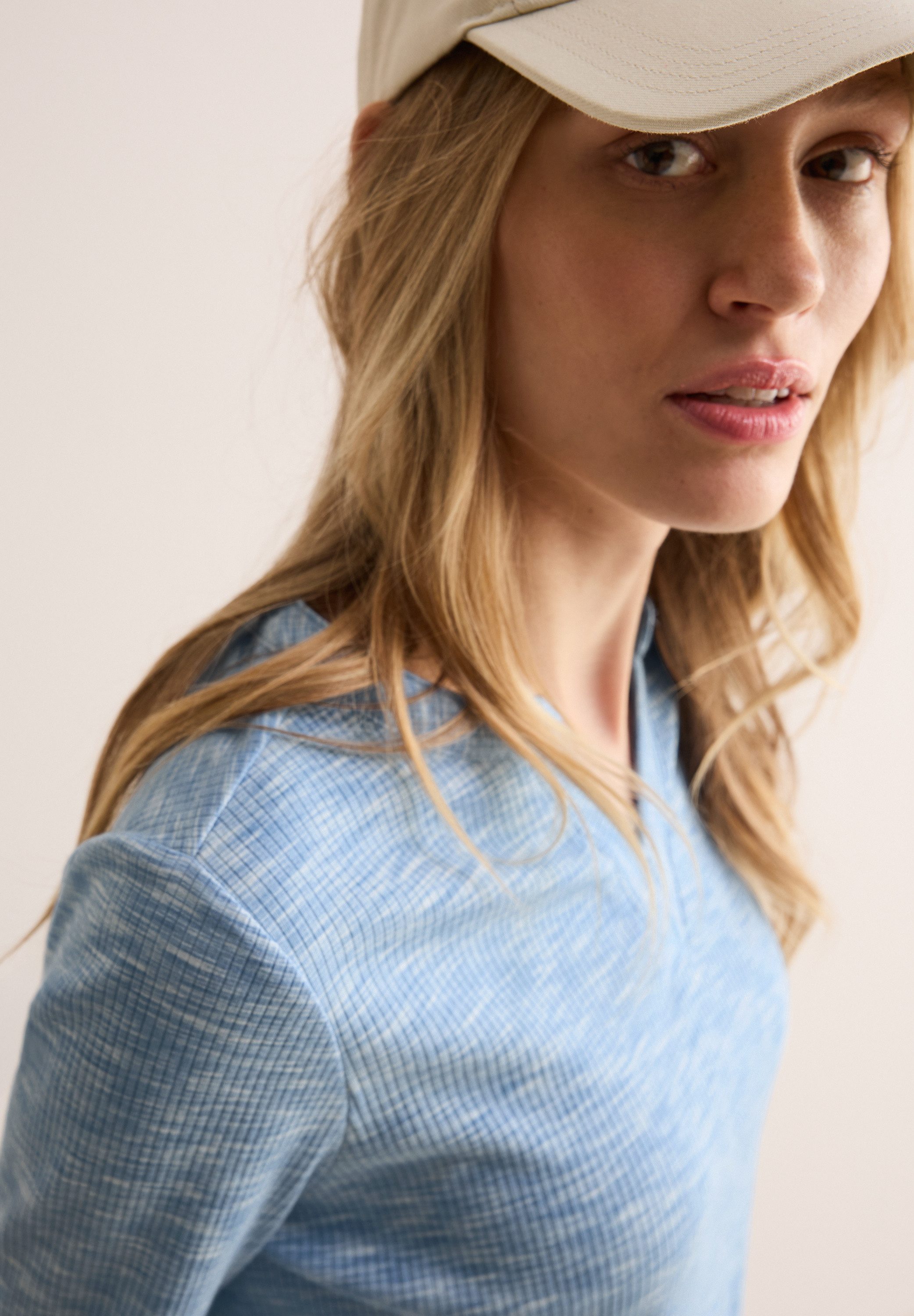 CECIL Langarmshirt mit Rippstruktur, meliert günstig online kaufen