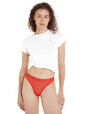 Tommy Hilfiger Underwear String 3P HR THONG LACE (EXT SIZES) (Packung, 3-St., 3er) leicht transparente Qualität, Logoschriftzug