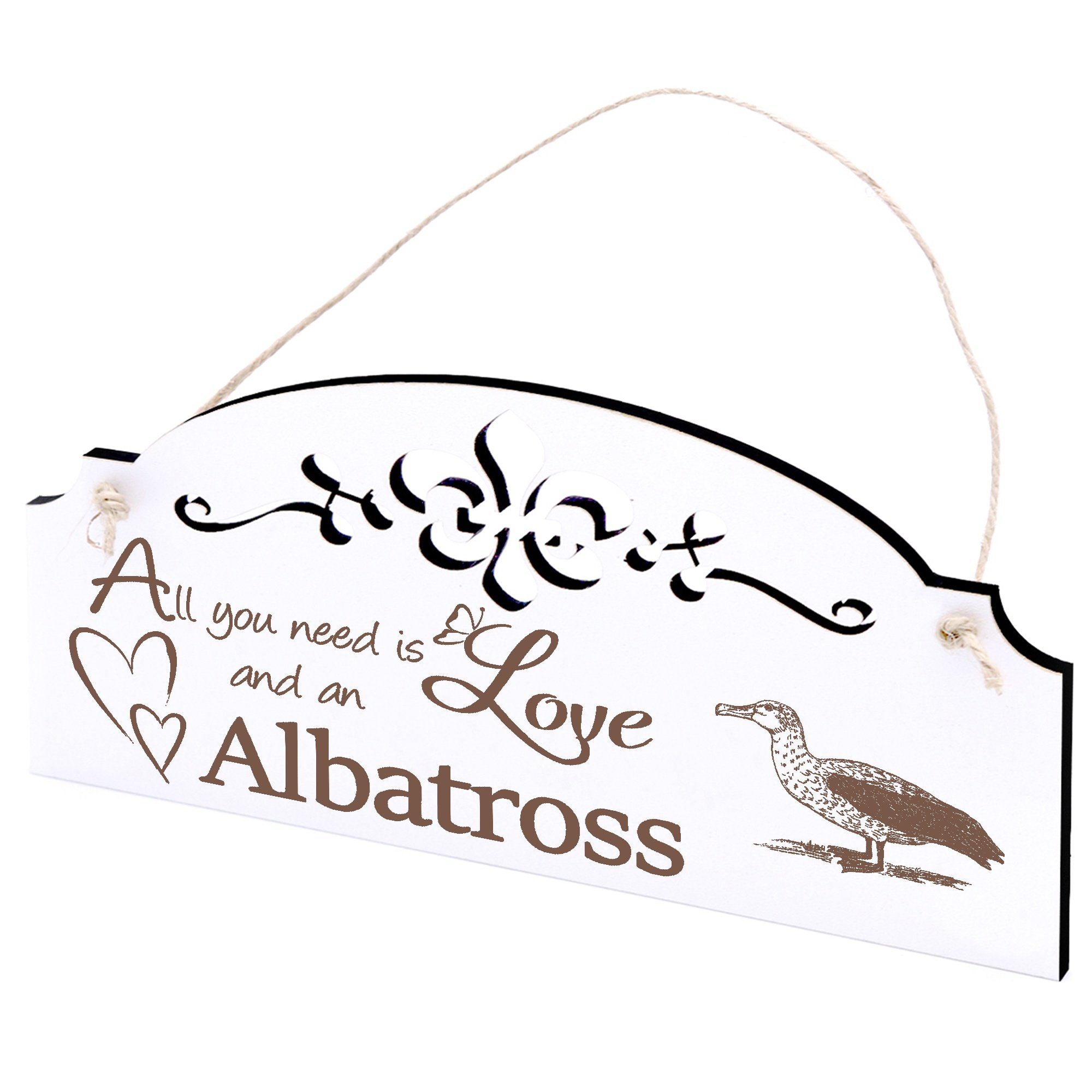 Dekolando Hängedekoration Albatros Deko 20x10cm All you need is Love