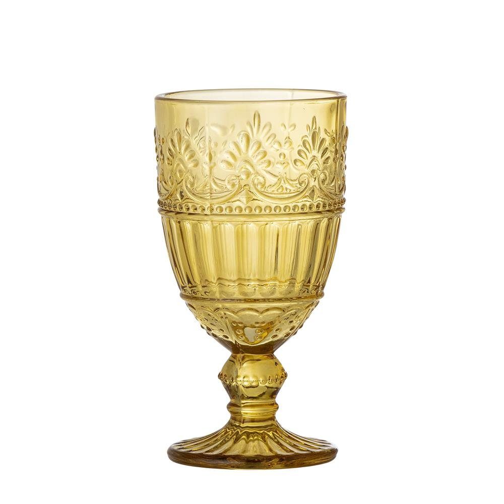 Bloomingville Weinglas Feyza, Glas, in Gelb 205ml Weißweinglas