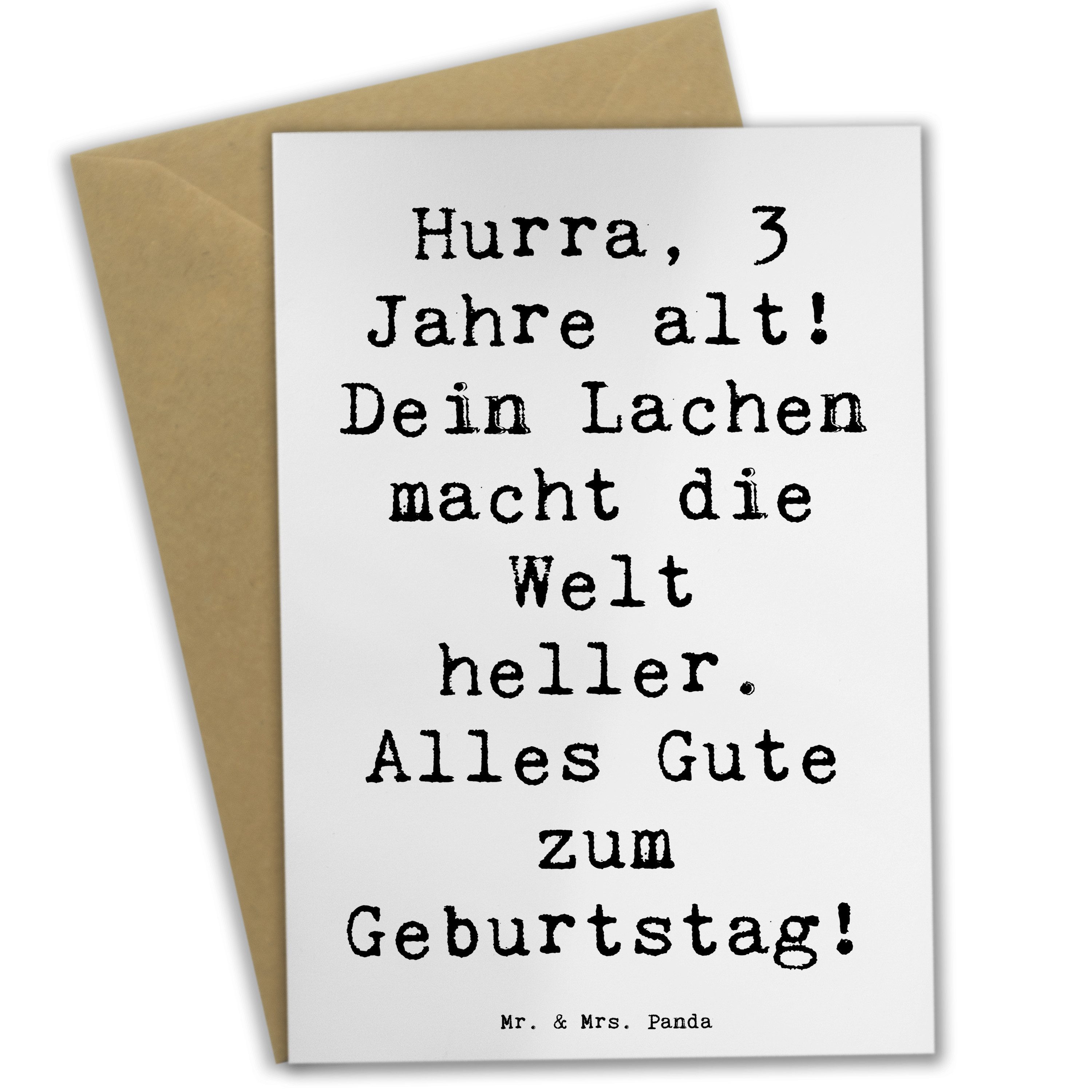 Grußkarte Spruch 3. Geburtstag Jubel - Weiß - Geschenk, Freude, Geburtstagsgesc