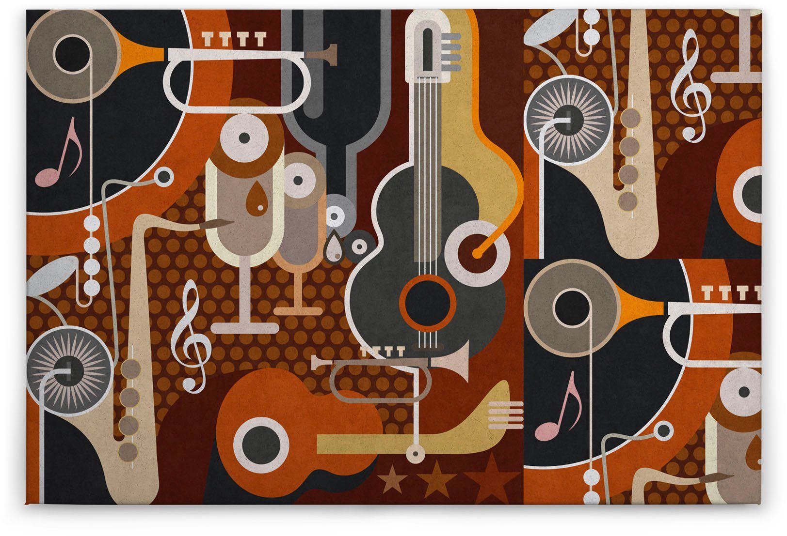 A.S. Création Leinwandbild wall of sound, Abstrakt, Kinder, Kunst (1 St), Keilrahmen Bild Musik Abstrakt Bunt Leinwand-Bild Wohnzimmer modern