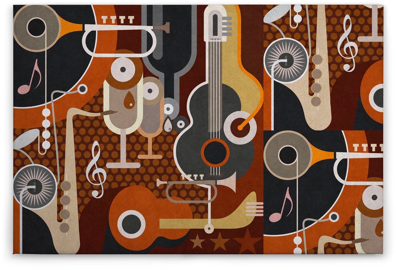 A.S. Création Leinwandbild wall of sound, Abstrakt (1 St), Keilrahmen Bild  Musik Abstrakt Bunt, hohe Farbintensität, Farbsättigung und lange  Farbechtheit