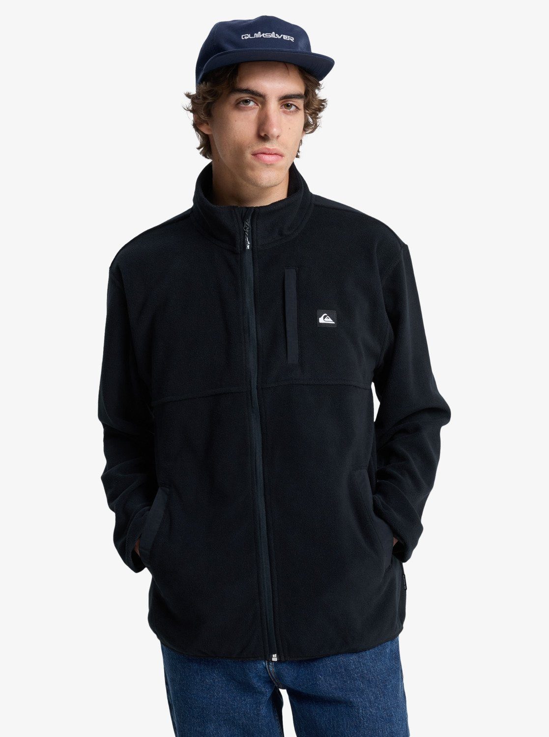 Quiksilver Fleecejacke NO DESTINATION FZ mit Reißverschluss, hüftbedeckende Länge