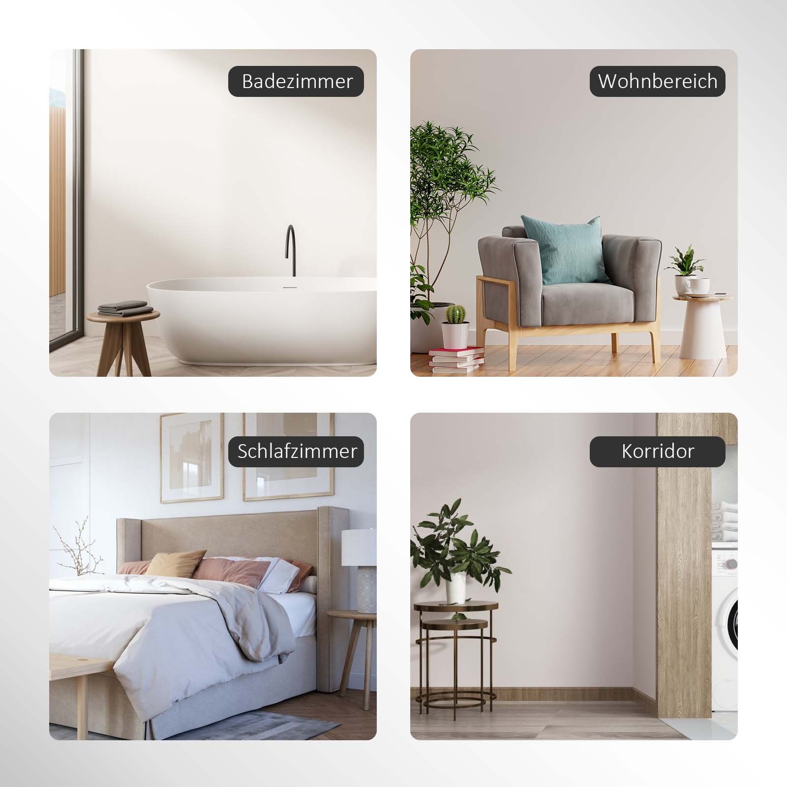 EMKE Badspiegel Wandschalter LED Wandspiegel mit Beleuchtung (Wandschalter Steurung), 6500 K Kaltweiß, per Wandschalter, ohne Antibeschlag, IP44 – Bild 5 von 5