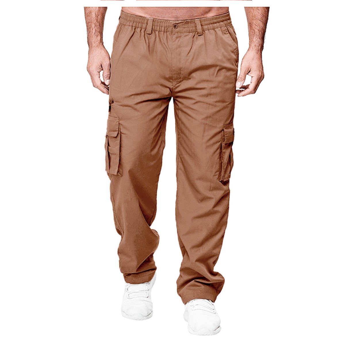 Jogginghose in lässige braun Sporthose Herren Elastische, für Übergröße Discaver lockere,