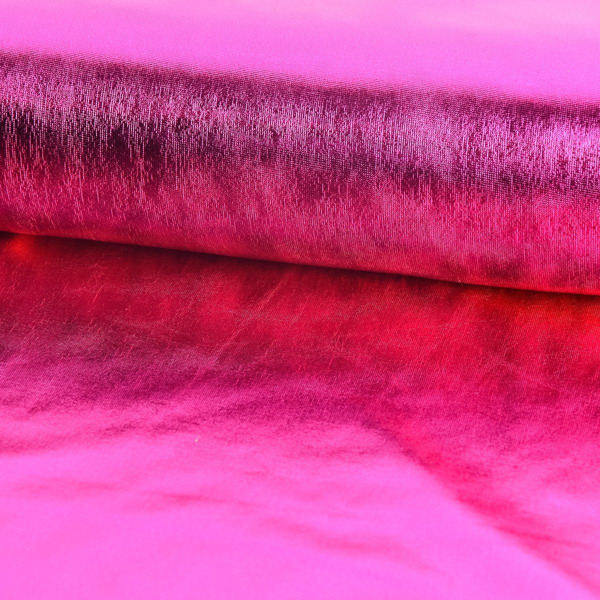 SCHÖNER LEBEN. Stoff Metallic-Stoff Meterware Foliendruck mit Stretch pink 150cm, Foliendruck