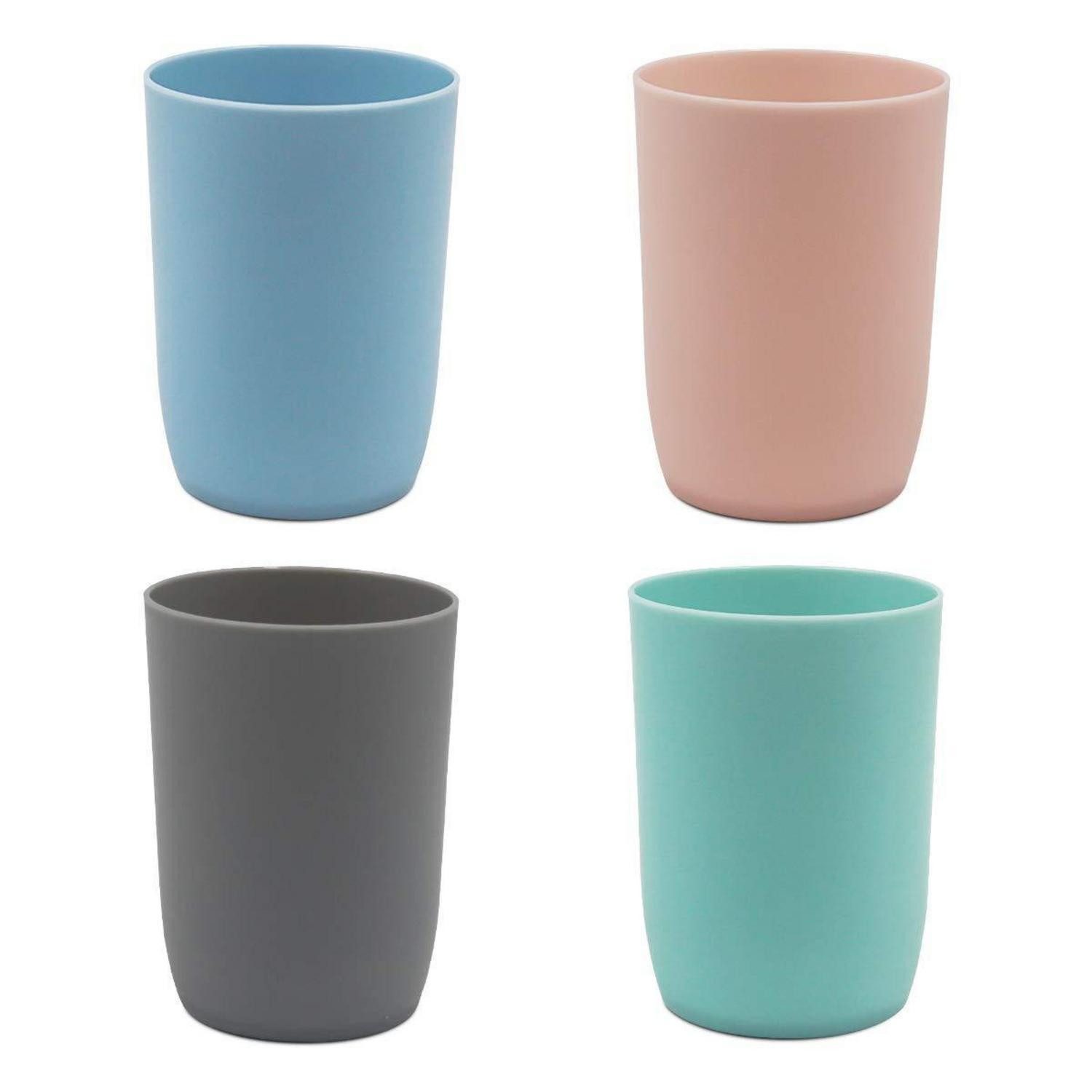 LuxusKollektion Zahnputzbecher Zahnputzbecher 4er Pack 280ml Stapelbar Bunt