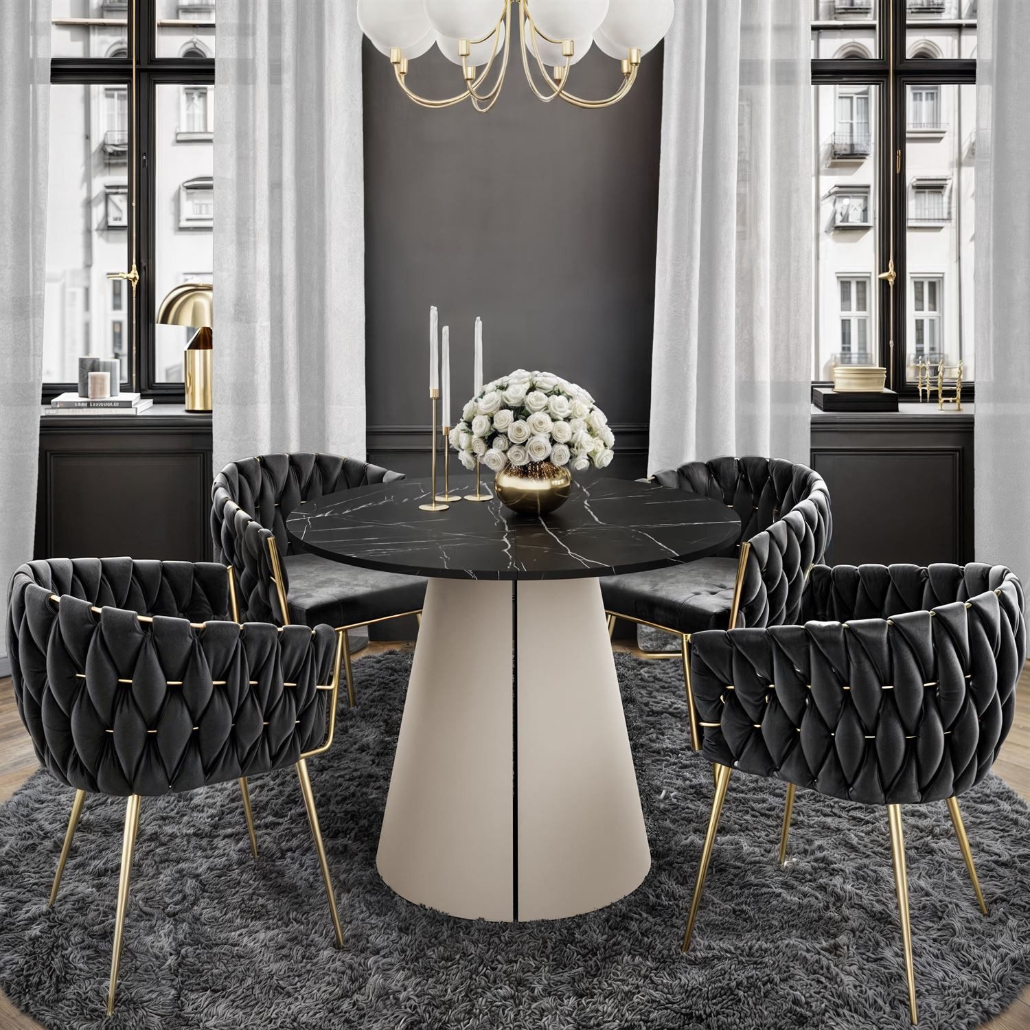 Lookway Esstisch LAVA Runder ausziehbarer Tisch mit Metallgestell (1x Tisch günstig online kaufen