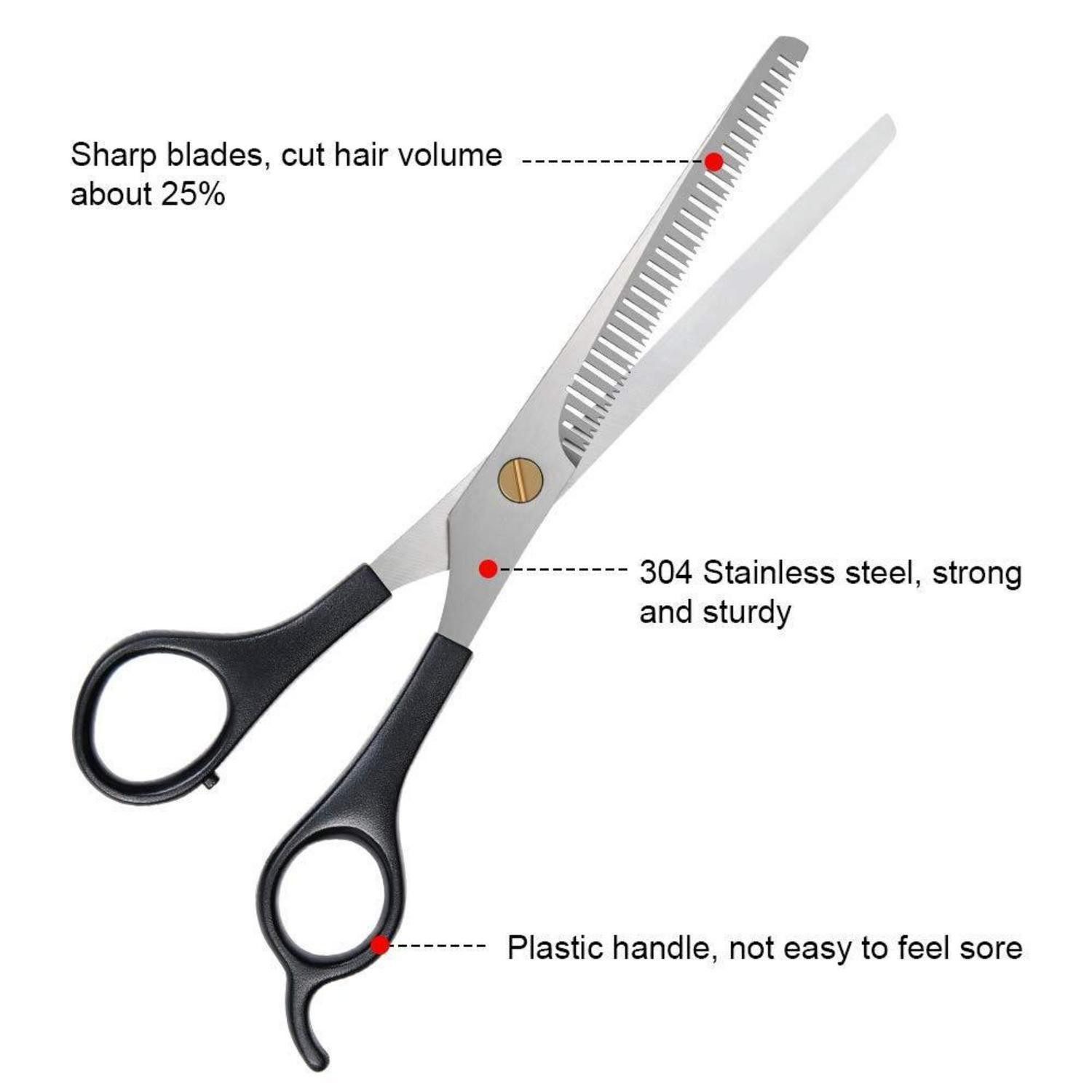 LuxusKollektion Scheren-Set Haarschere Set Profi-Komplettset Schwarz Edelstahl Friseurscheren