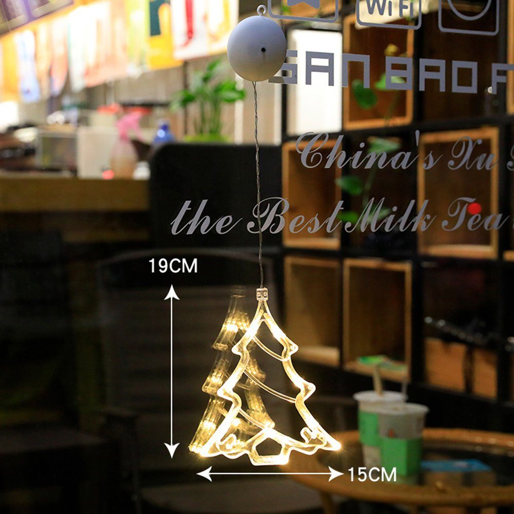 Weihnachten, Lichterkette Lichternetz,Weihnachten MUPOO Weihnachtsbaum LED LED-Lichterkette Lichtervorhang mit LED Deko,Balkon,Party,Hochzeit Batterie Saugnäpfe,LED-Lichterkette