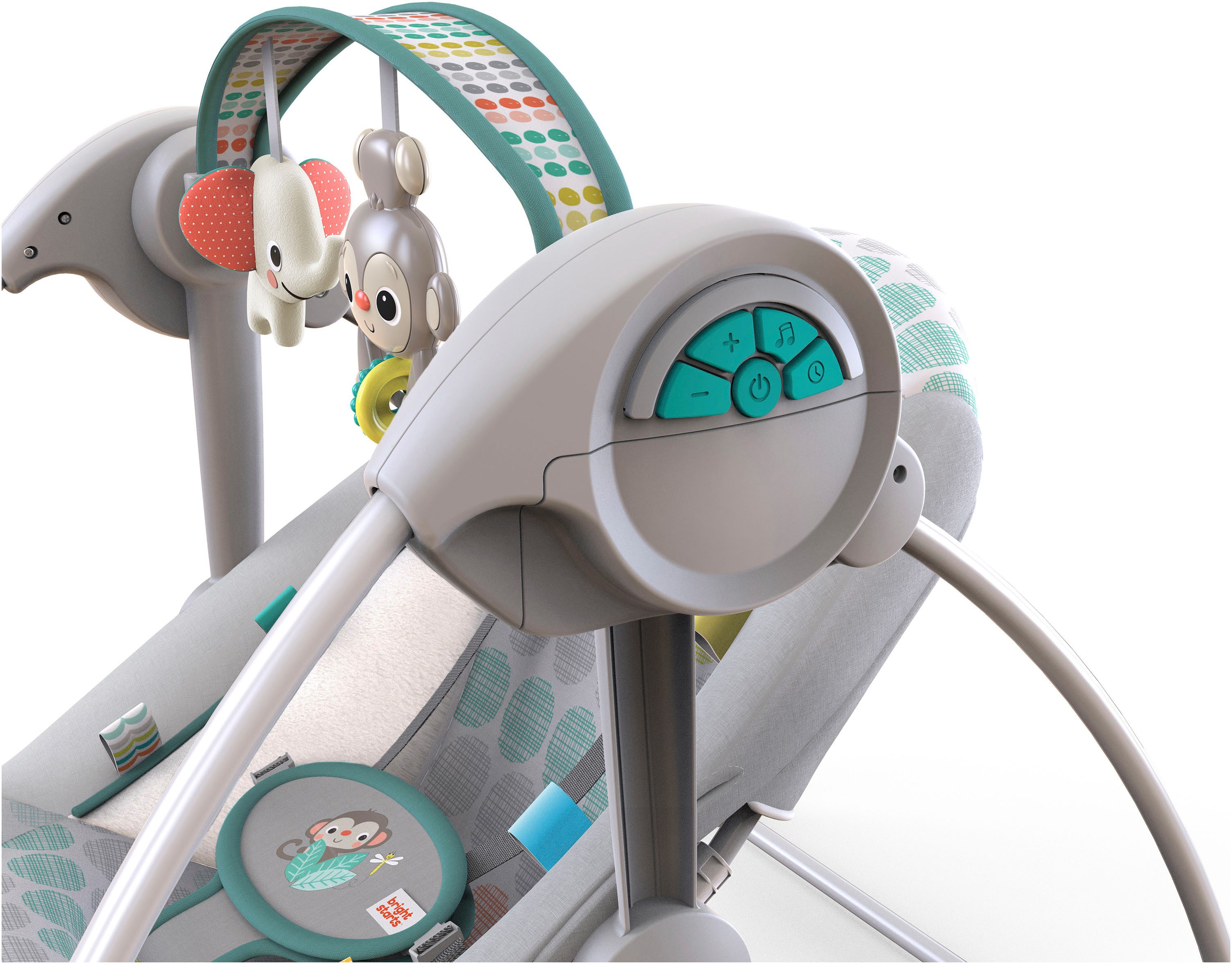 Bright Starts Baby Bouncer Whimsical Wild Portable Swing, with sound effect