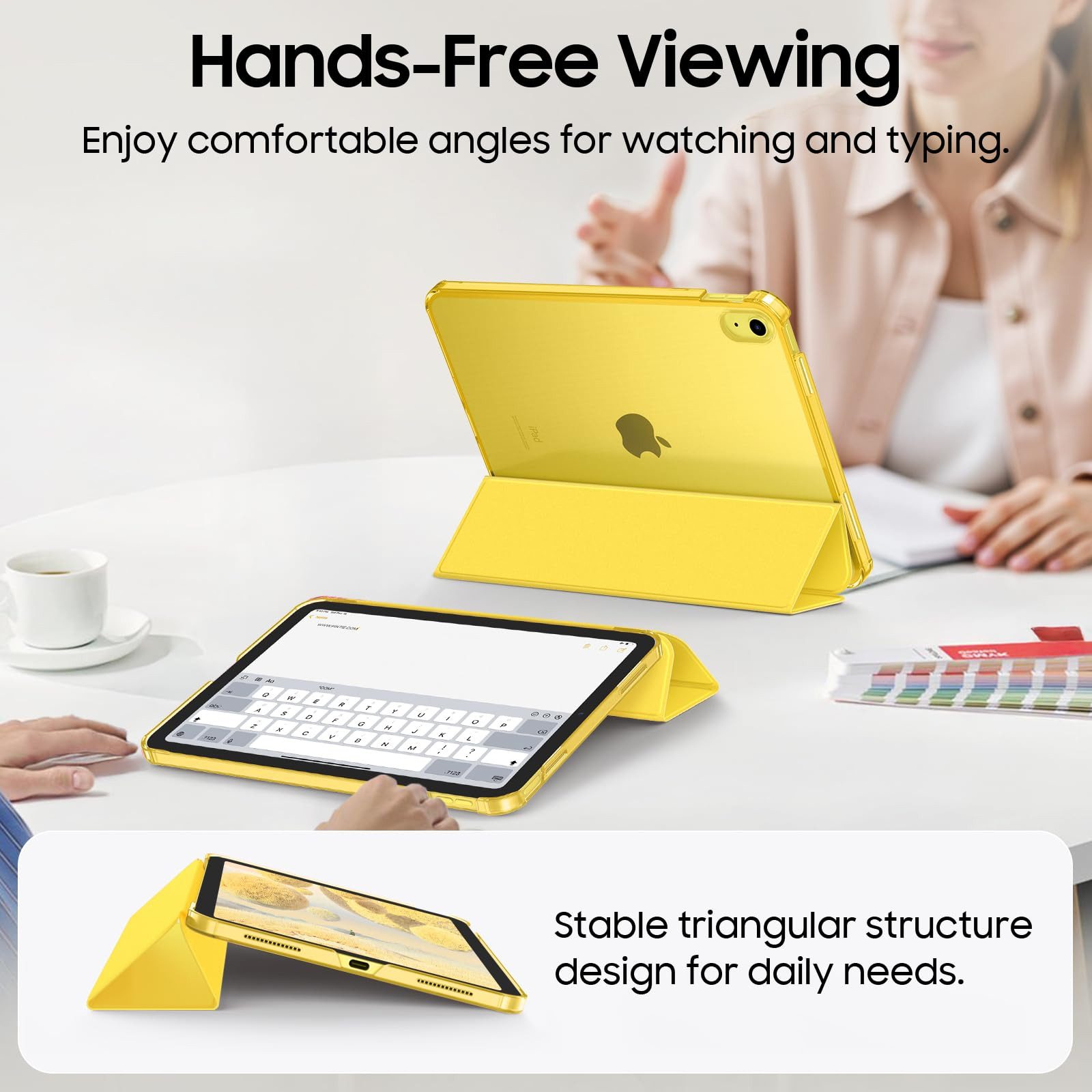 Fintie Tablet-Hülle für iPad 11. Generation 2025 (A16) 11 Zoll, iPad 10. Generation 2022 10.9 Zoll, Ultradünn Case mit transparenter Rückseite Abdeckung, Auto S – Bild 3 von 5