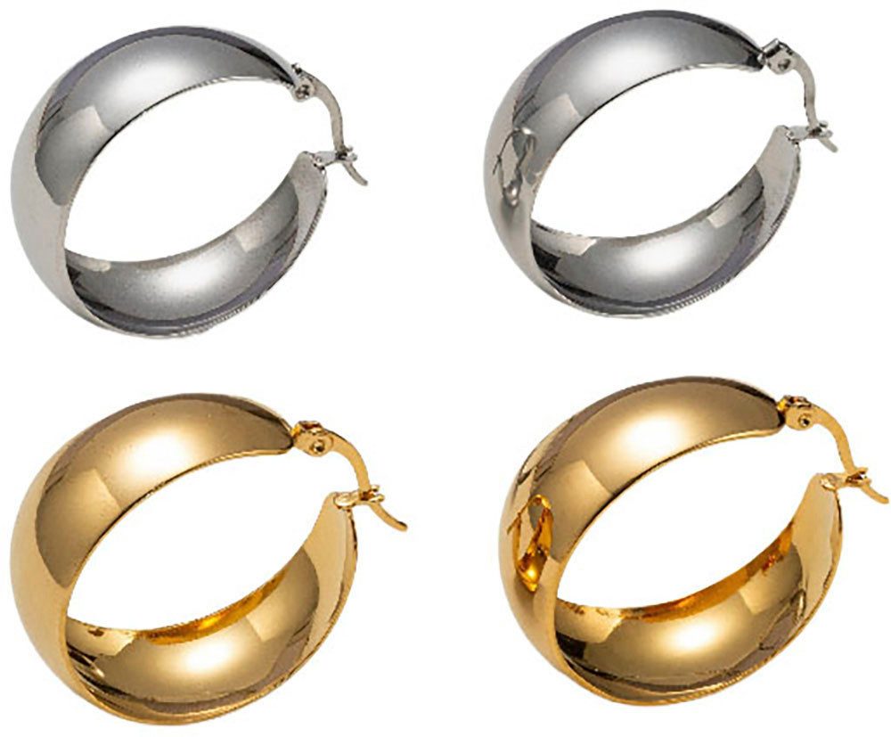 Creolen-Set Multipack Schmuck Geschenk Edelstahl Ohrschmuck Ohrringe