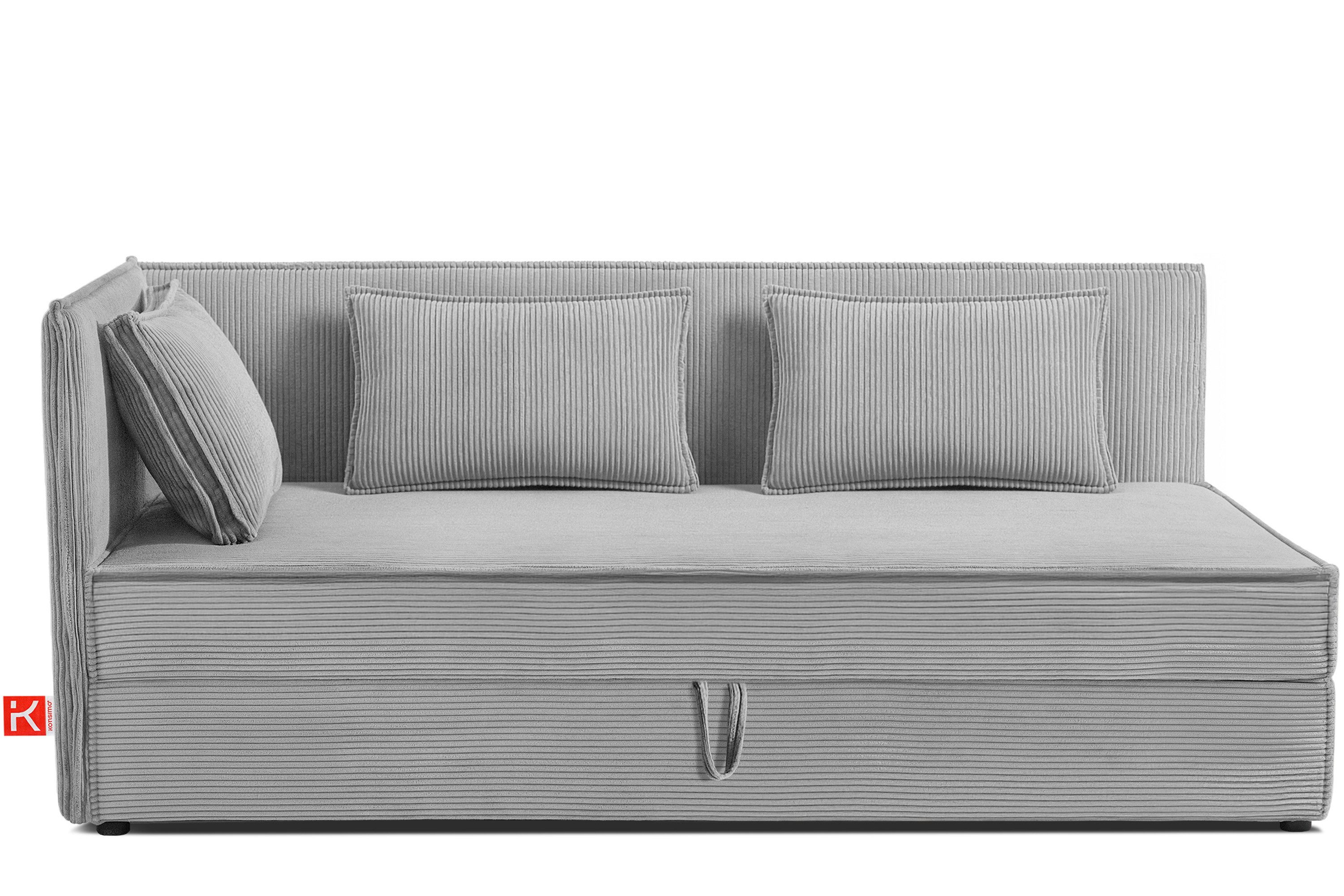 KONSIMO® Boxspringbett ROTI Daybett, Tagesbett, Jugendbett, 90 cm x 200 cm (1-Person Boxspringbett), hergestellt in der EU, inklusive Kissen, mit großem Bettkasten