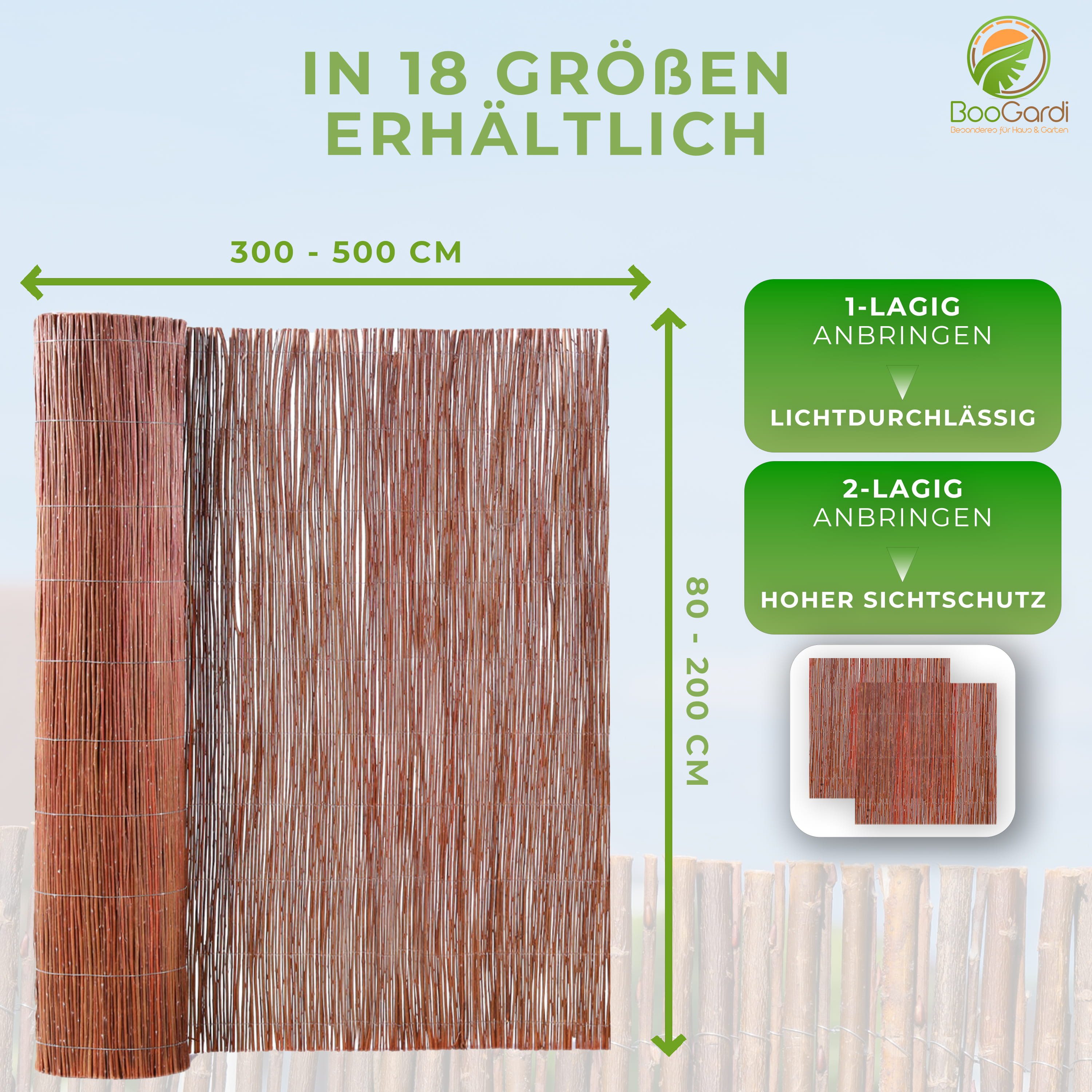 BooGardi Weidenzaun Weidenmatte mit Kabelbindern, (Höhe günstig online kaufen