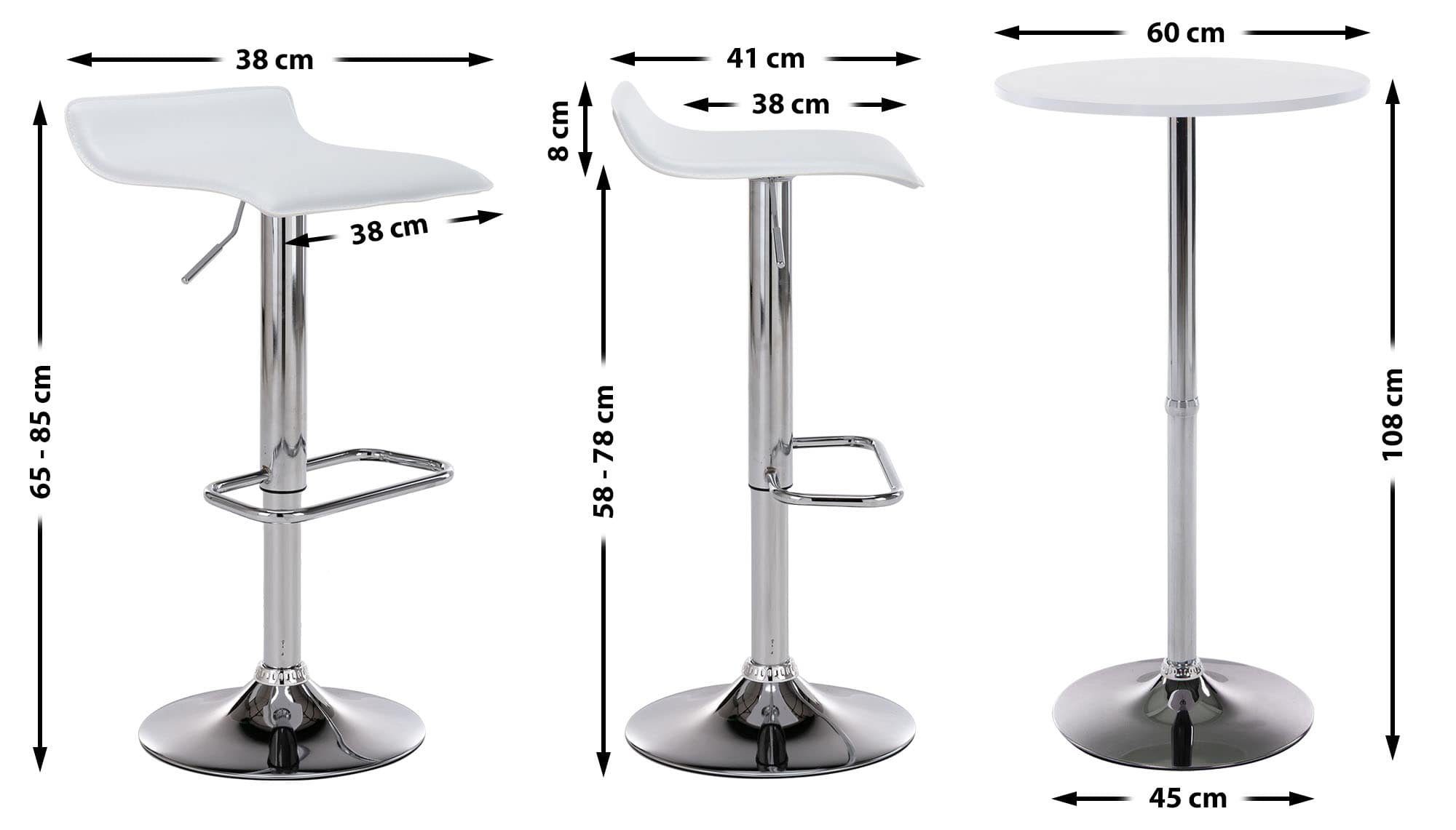 CLP Sitzgruppe und Esberg, Barhocker 1 Tisch 2er Set Bartisch 2