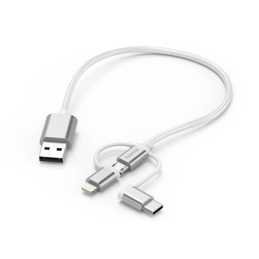 Hama »3in1-Micro-USB-Kabel mit Adapter auf USB-Type-C / Lightning USB-Kabel  0,2m Weiß« USB-Kabel, Lightning, Micro-USB, USB Typ A, USB-C, (20 cm)  online kaufen | OTTO