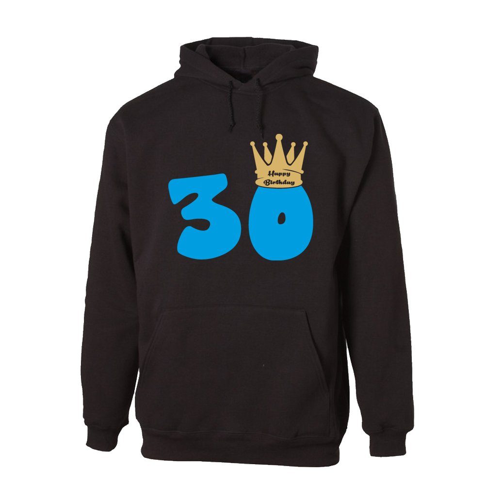 Hoodie 30 – Happy Birthday – mit Krone