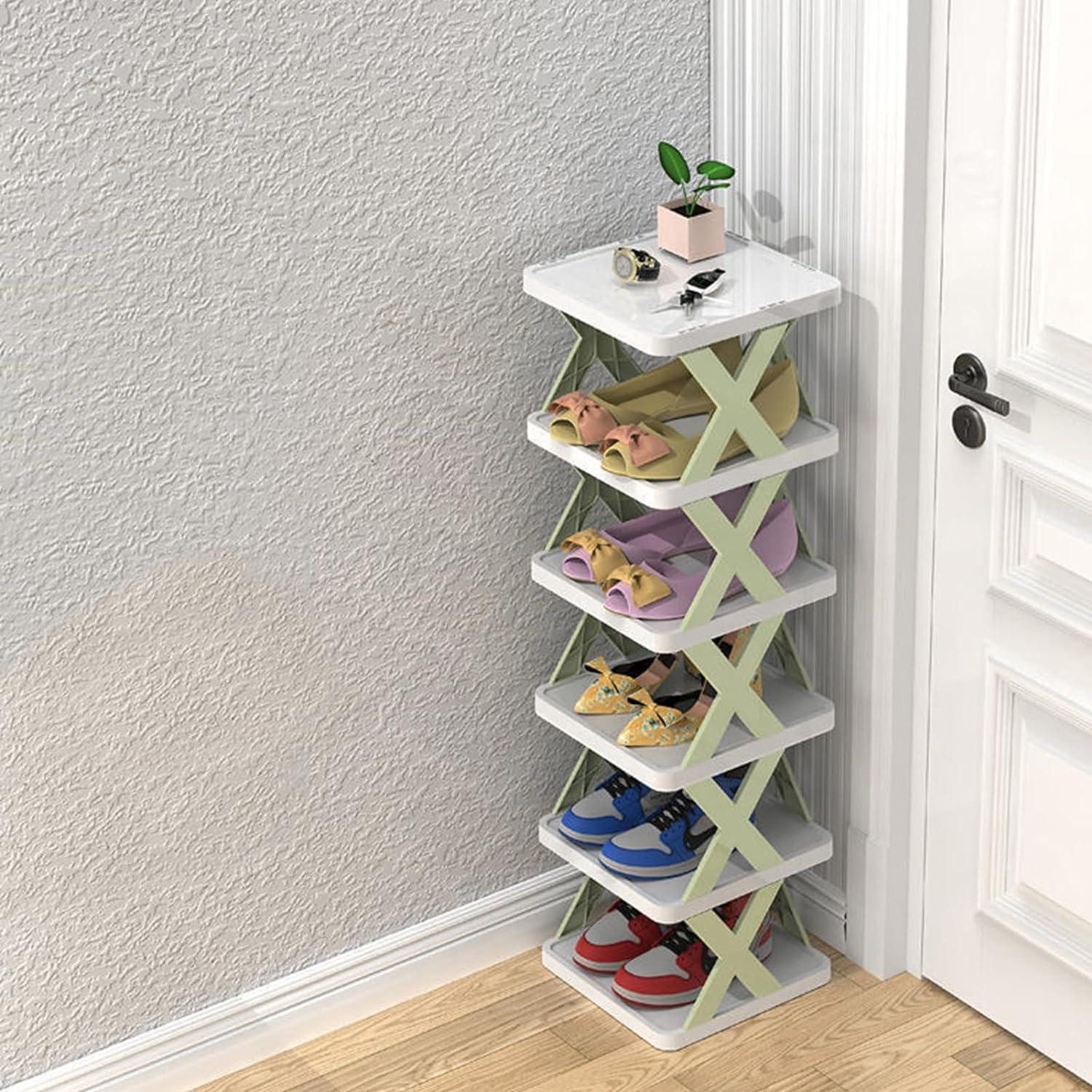 LuxusKollektion Schuhregal Faltbare Schuhablage 5 Etagen Grün, 1-tlg.