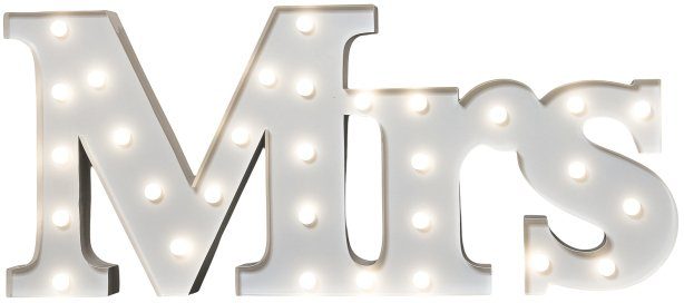 - Mrs Dekolicht mit LIGHTS Wandlampe, LED LED MARQUEE integriert, LEDs Mrs, 30 fest festverbauten Warmweiß, 88x38 Tischlampe cm