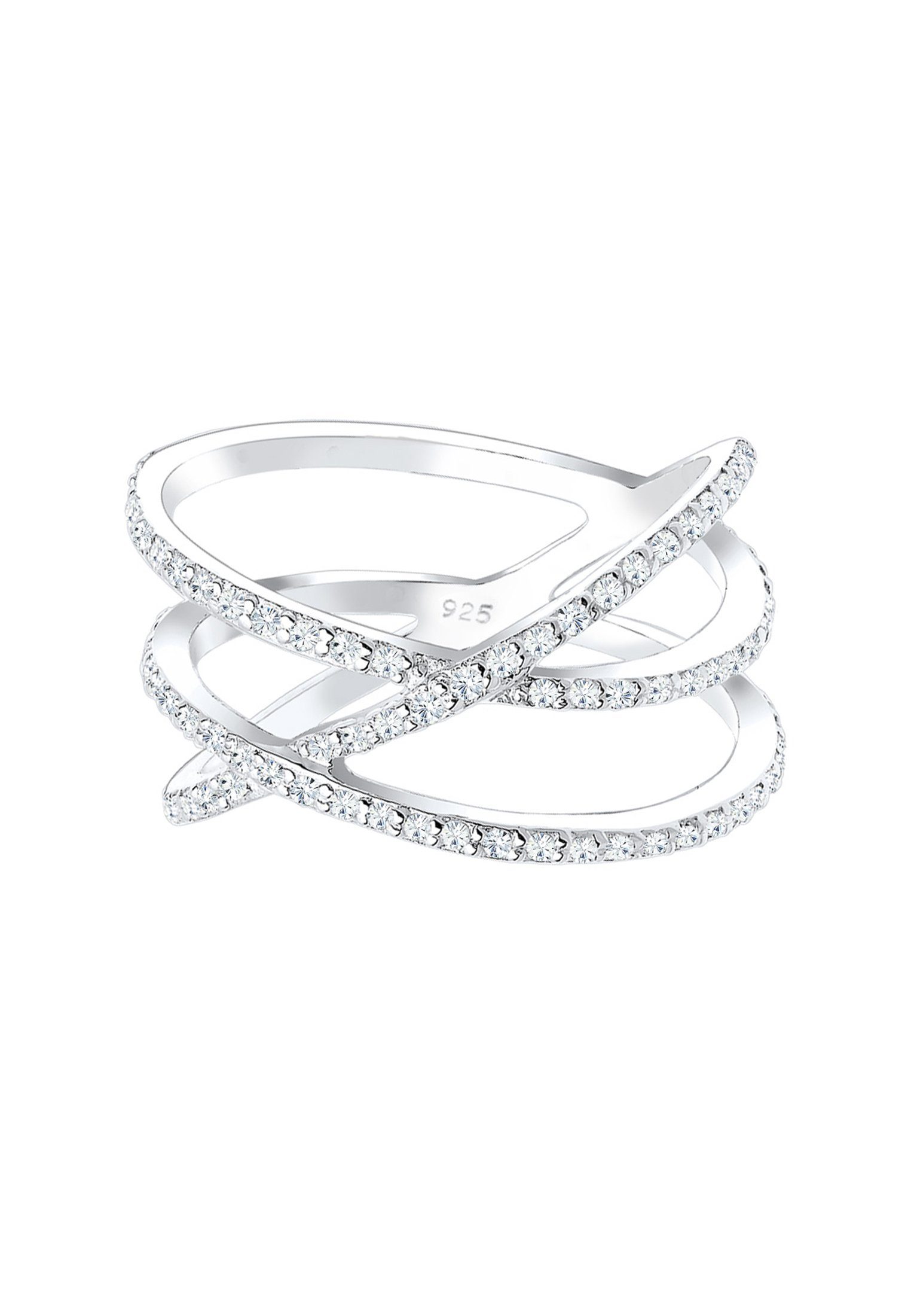 Elli Fingerring Verschlungen Kristalle 925 Silber günstig online kaufen