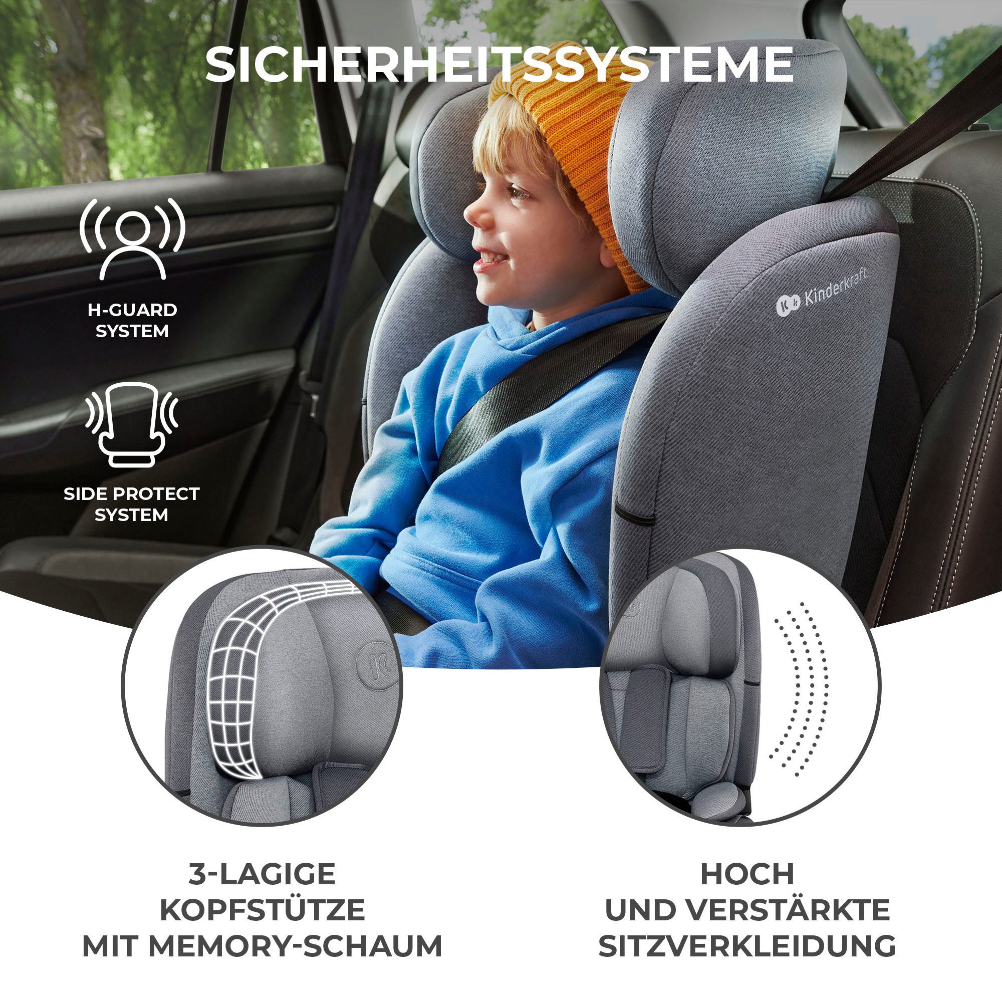 Kinderkraft Autokindersitz, ab: 15 Monaten, bis: 12 Jahren, ab: 76 cm, bis: 150 cm