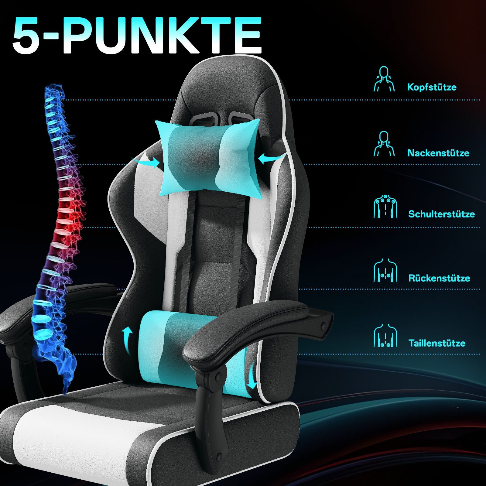 HOMALL Gaming Chair ergonomischer Gaming Stuhl günstig online kaufen