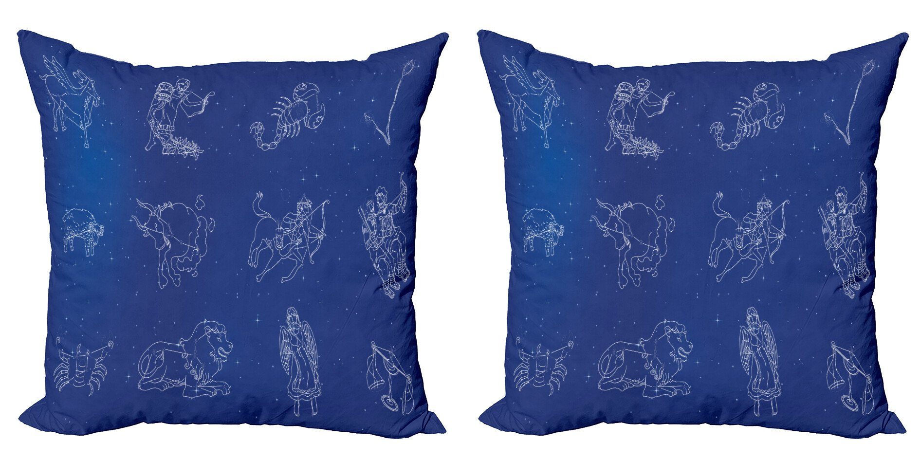 Kissenbezüge Modern Accent Doppelseitiger Digitaldruck, Abakuhaus (2 Stück), Tierkreis Horoskop Constellation Sky