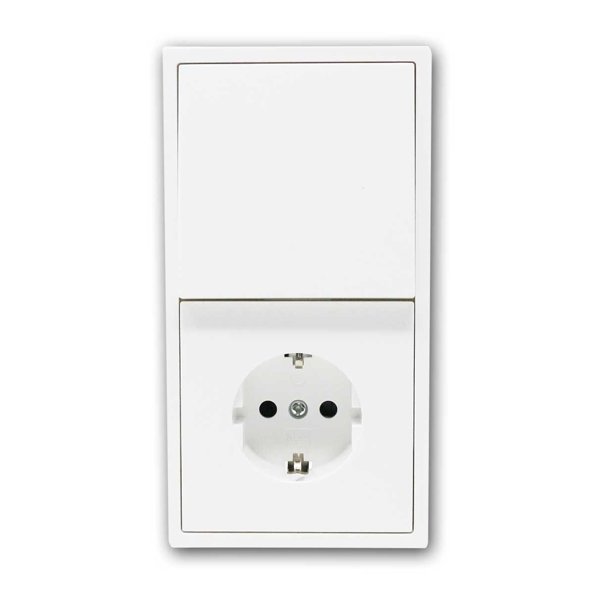 McPower Set "Tür1" SHALLOW weiß Schalter+Steckd mit Rahmen Wandtaster