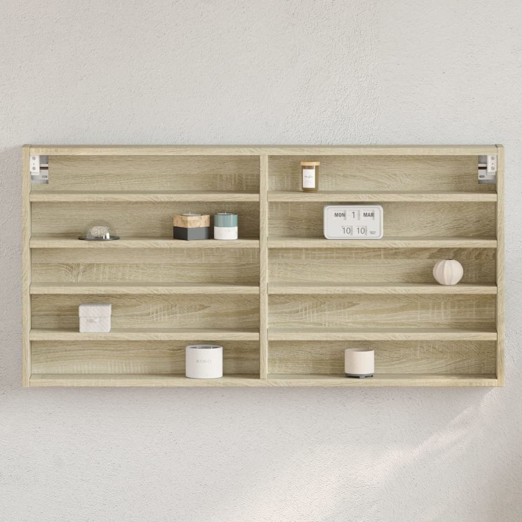 vidaXL Regal Vitrinenschrank Sonoma-Eiche 100x8,5x50 cm günstig online kaufen