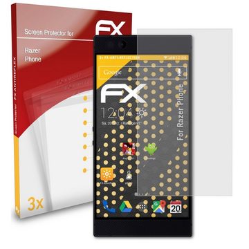 atFoliX Schutzfolie für Razer Phone, (3 Folien), Entspiegelnd und stoßdämpfend