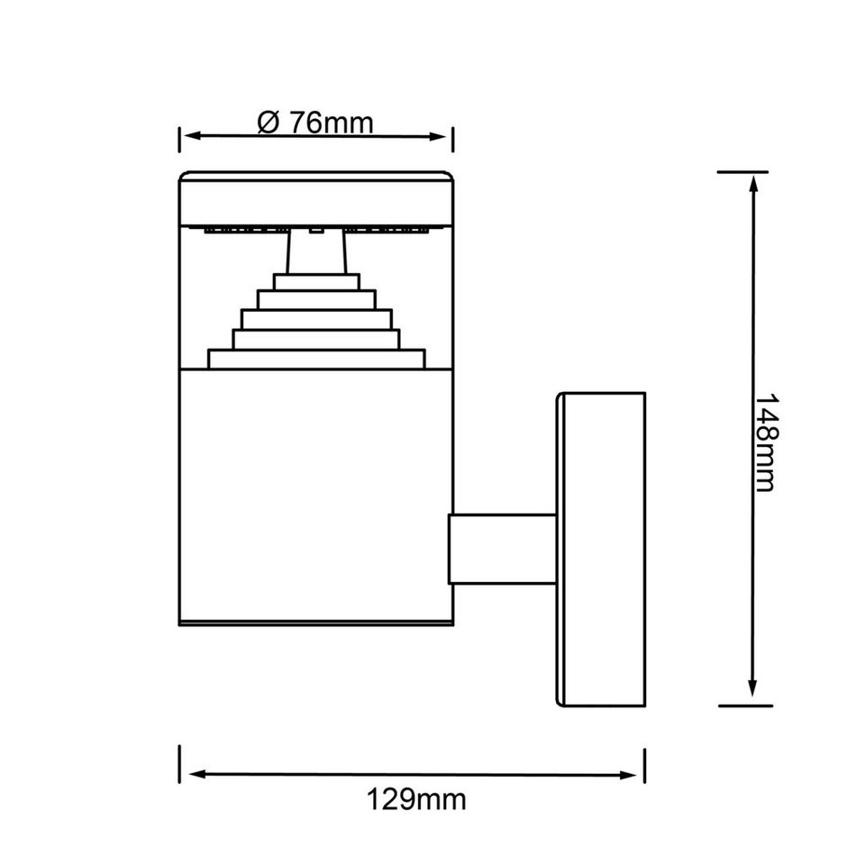 Brilliant LED Außen-Wandleuchte Avon, 6500K, Lampe Avon LED  Außenwandleuchte stehend edelstahl 1x 6W LED integrie, Gefertigt aus  rostfreiem Edelstahl