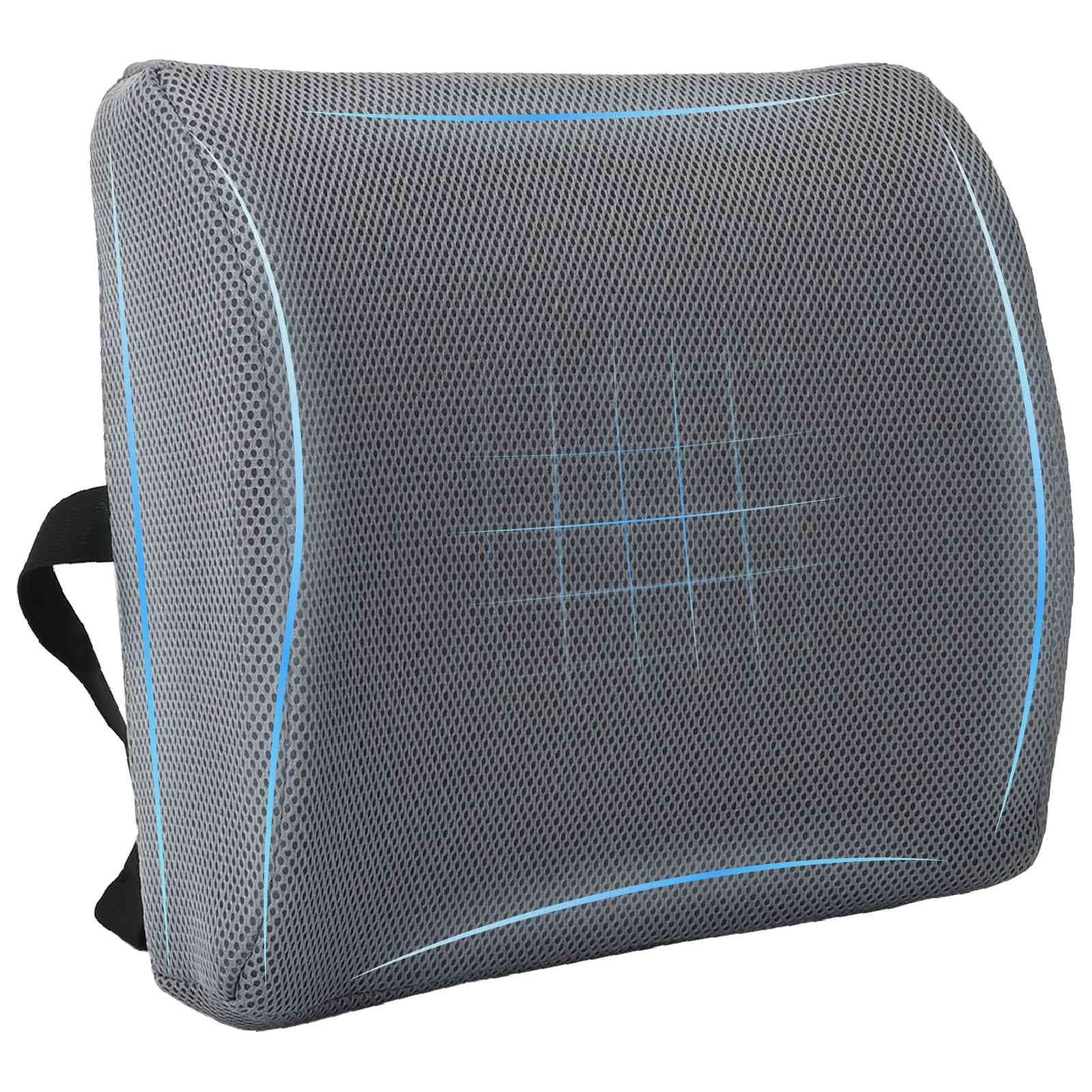 vidaXL Kopfkissen Rückenkissen Grau Viscoschaum 36 x 30 x 12 cm, Bezug: Netz