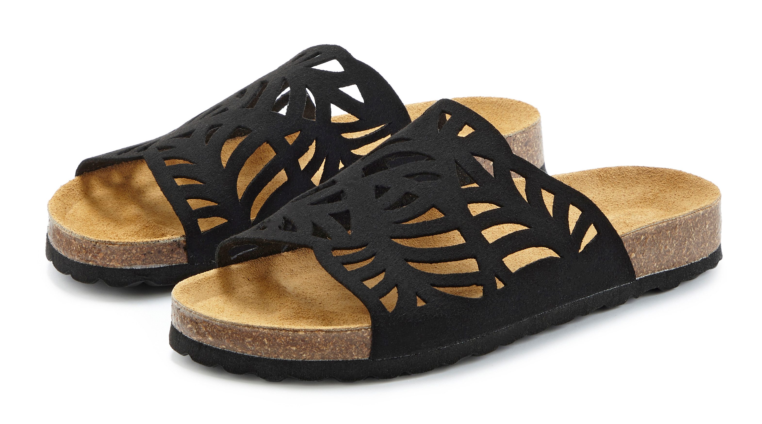 Vivance Mule, offener Schuh, Sandale, Sandalette, Sommerschuh, mit Korkfußbett und Lederanteil