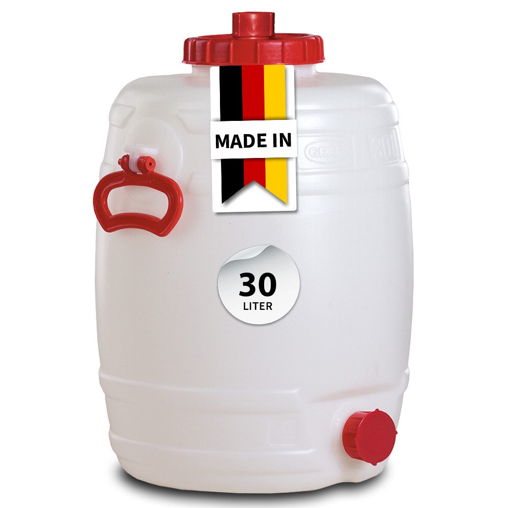 Graf Kanister Universal-Fass 30 Liter rund aus lebensmittelechten PE