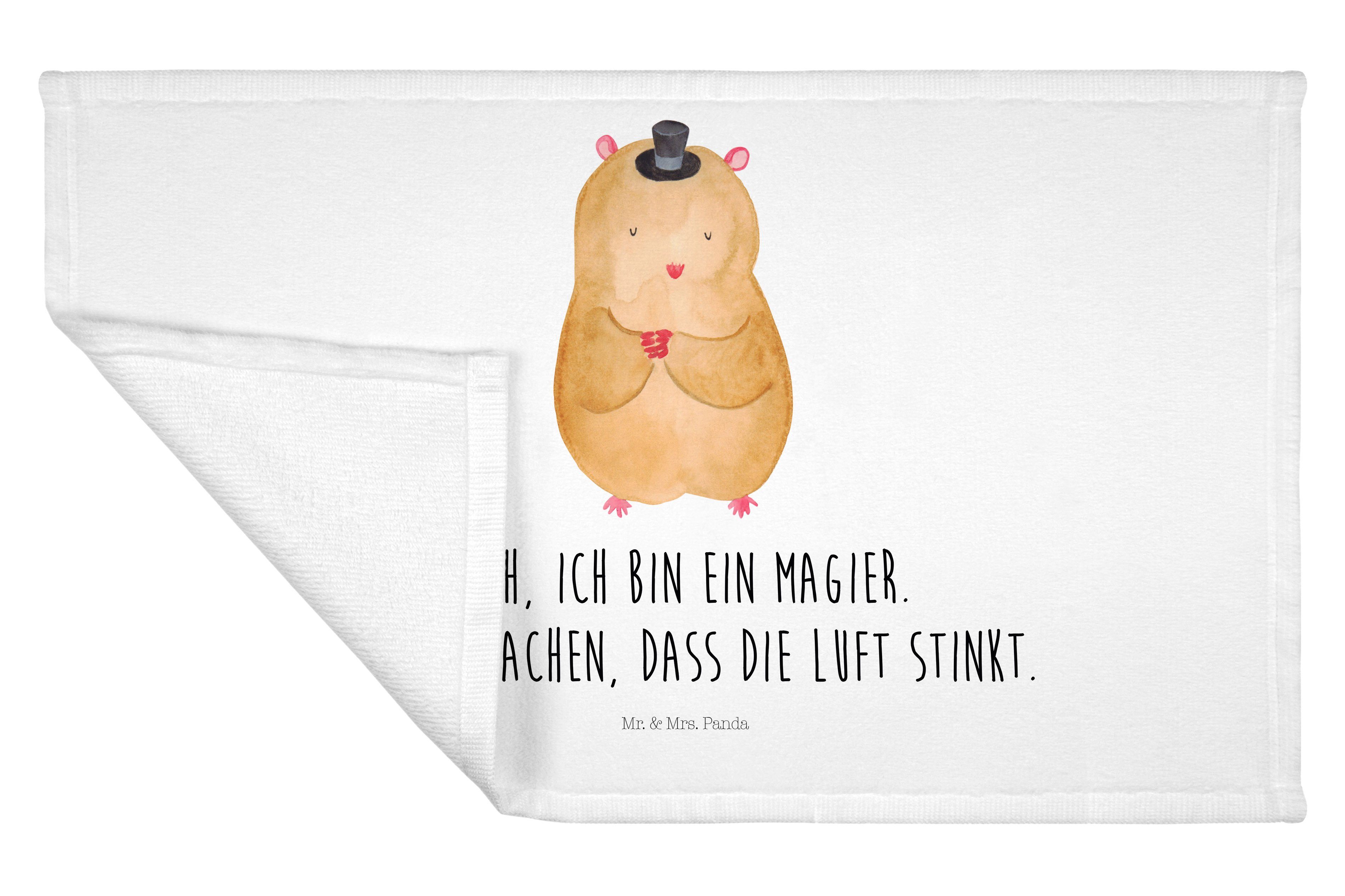 Hut - Hamster - Weiß Frottier, Geschenk, Reisehandtuch, Mrs. & mit (1-St) Handtuch Gästetuch, Panda Mr.