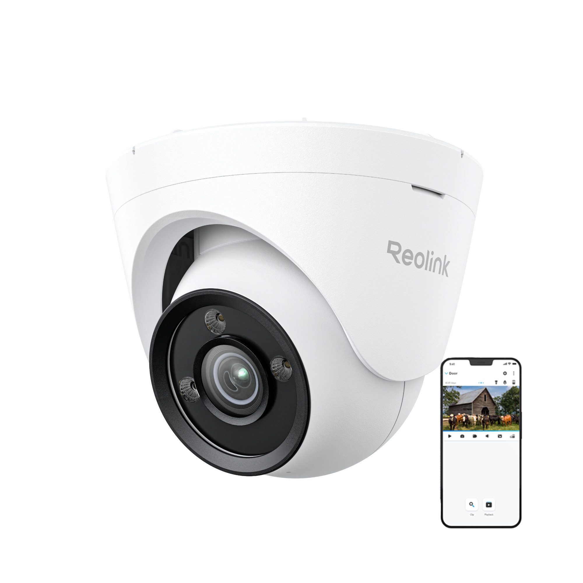 Reolink Überwachungskamera ColorX 8MP Vollfarb-Nachtsicht (Außenbereich, Reolink Color X Series Dome, F1.0 Superblende, Intelligente Erkennung,4K True Color Nachtsicht)